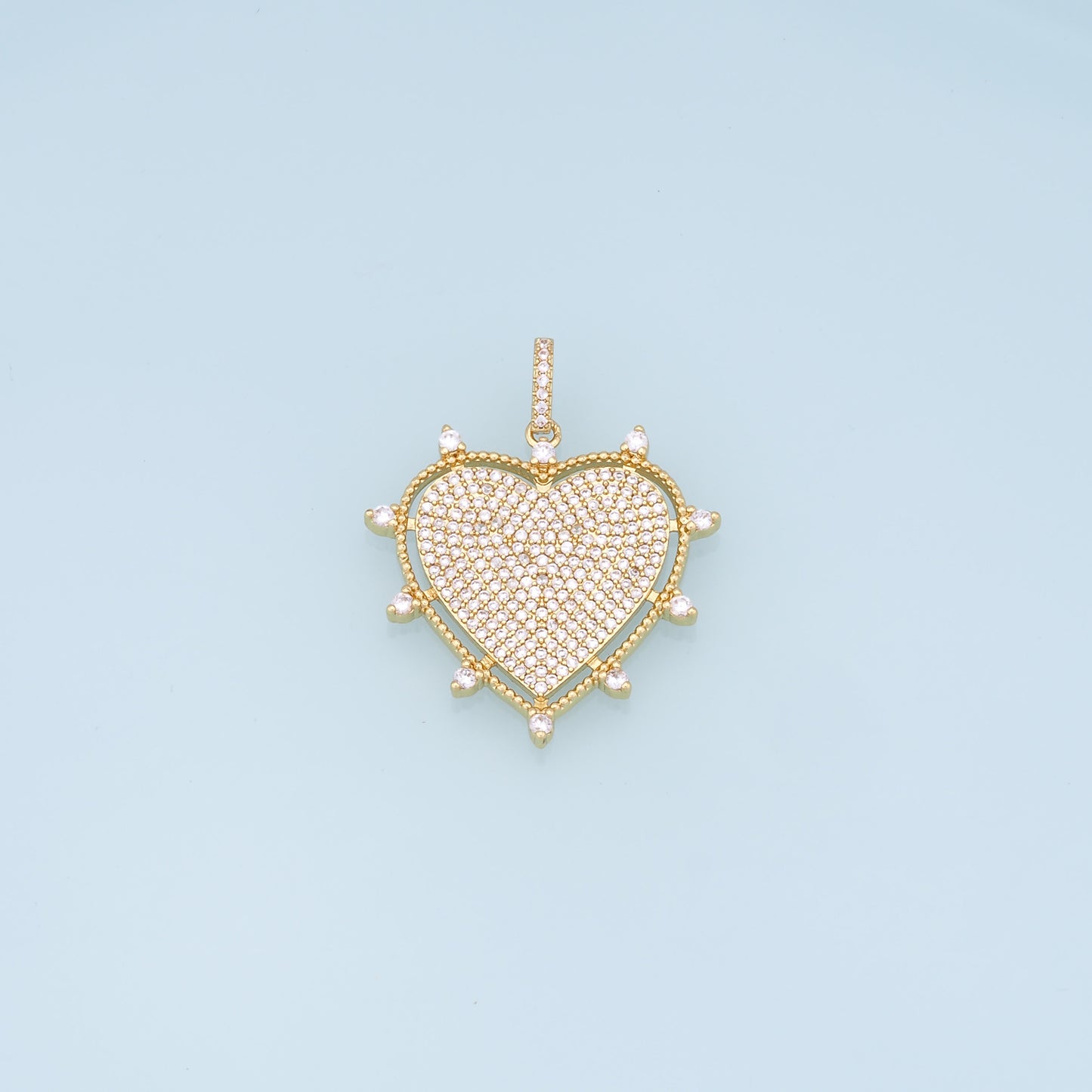 Gold Heart Charms,18K Gold Filled Heart Pendant,Heart Charm Bracelet Necklace for DIY Jewelry Making Supply