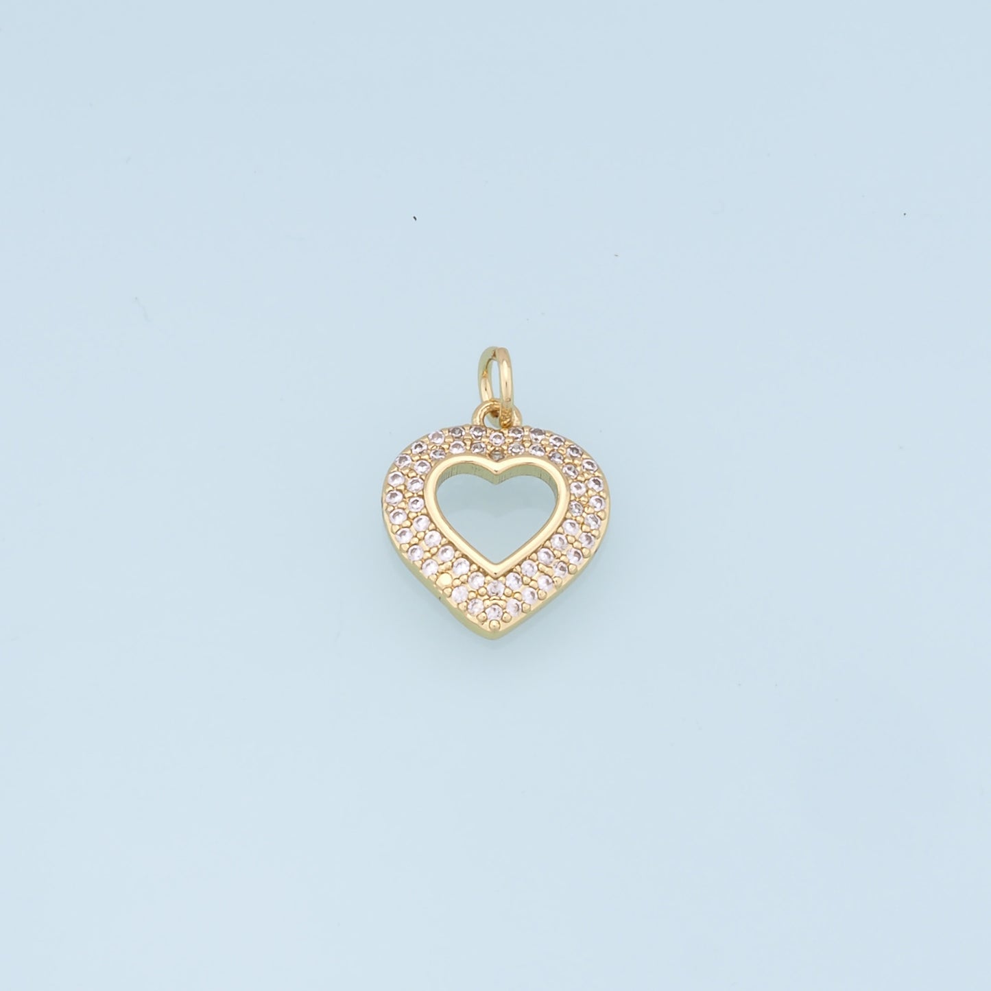 Gold Heart Charms,18K Gold Filled Heart Pendant,Heart Charm Bracelet Necklace for DIY Jewelry Making Supply