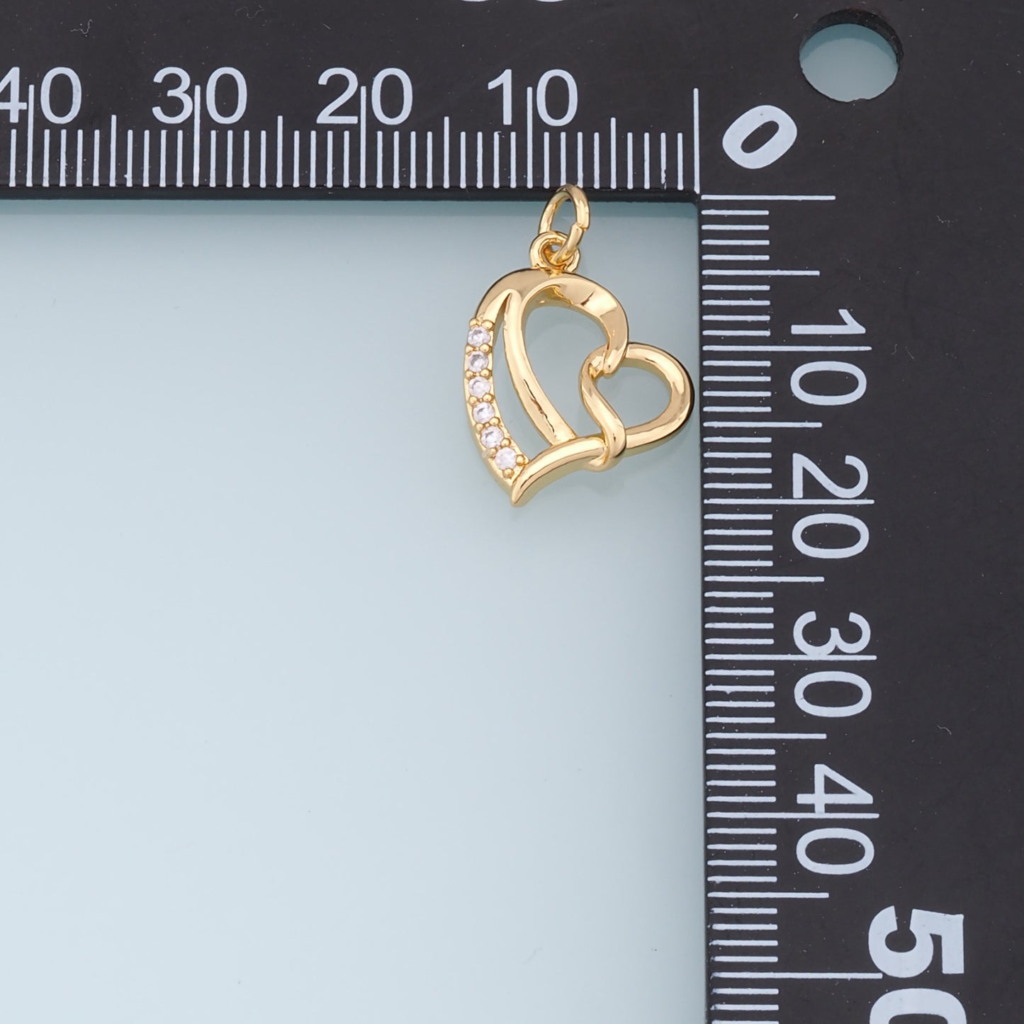 Gold Heart Charms,18K Gold Filled Heart Pendant,Heart Charm Bracelet Necklace for DIY Jewelry Making Supply