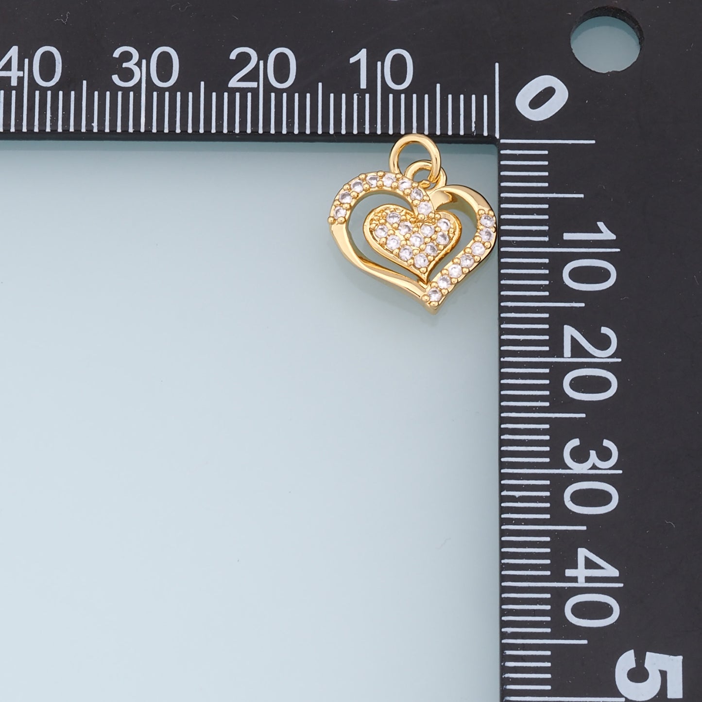 Gold Heart Charms,18K Gold Filled Heart Pendant,Heart Charm Bracelet Necklace for DIY Jewelry Making Supply