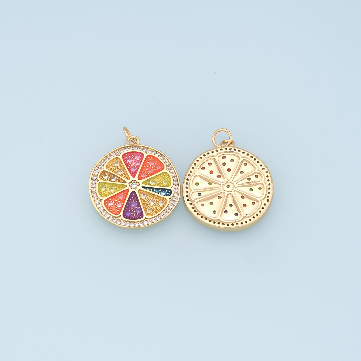 Gold Lemon Charms,18K Gold Filled Color Lemon Pendant,Fruit Charm Bracelet Necklace for DIY Jewelry Making Supply