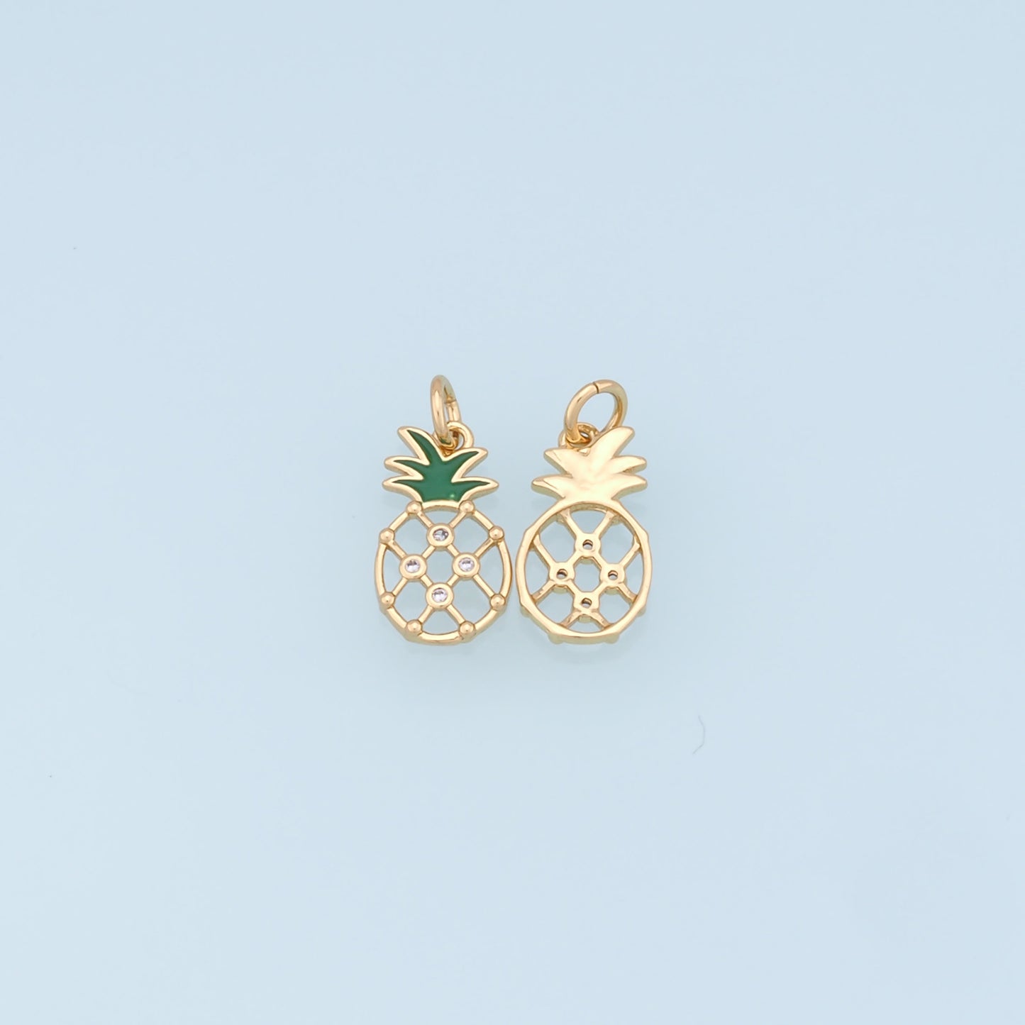 Gold Pineapple Charms,18K Gold Filled Pineapple Pendant,Fruit Charm Bracelet Necklace for DIY Jewelry Making Supply