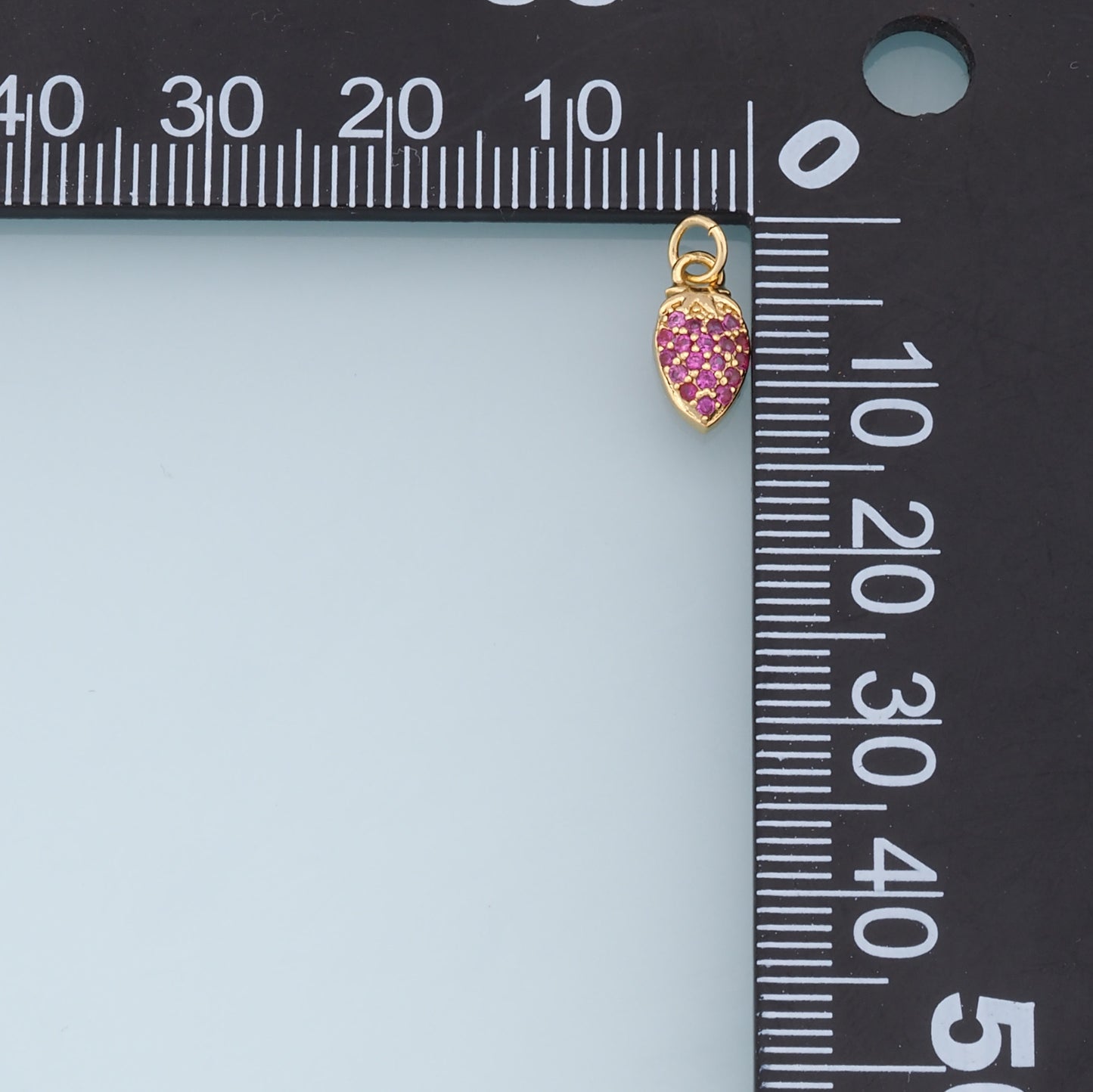 Gold Small Strawberry Charms,18K Gold Filled CZ Strawberry Pendant,Strawberry Charm Bracelet Necklace for DIY Jewelry Making Supply