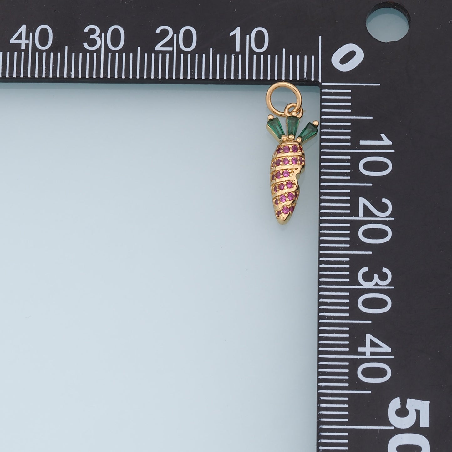 Gold Carrot Charms,18K Gold Filled CZ Carrot Pendant,Vegetable Charm Bracelet Necklace for DIY Jewelry Making Supply