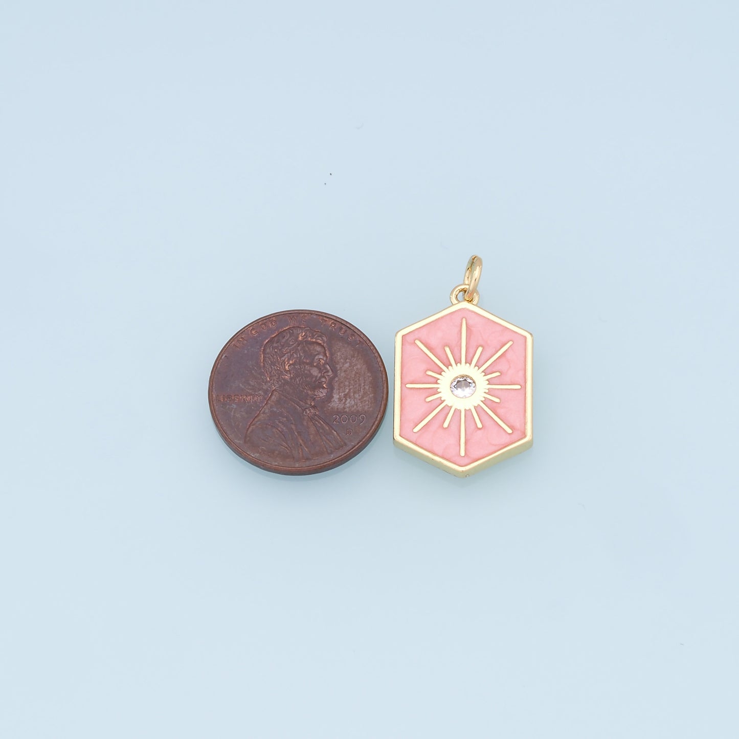 Gold Star Charms,18K Gold Filled Starburst Pendant,Shell North Star Charm Bracelet Necklace for DIY Jewelry Making Supply