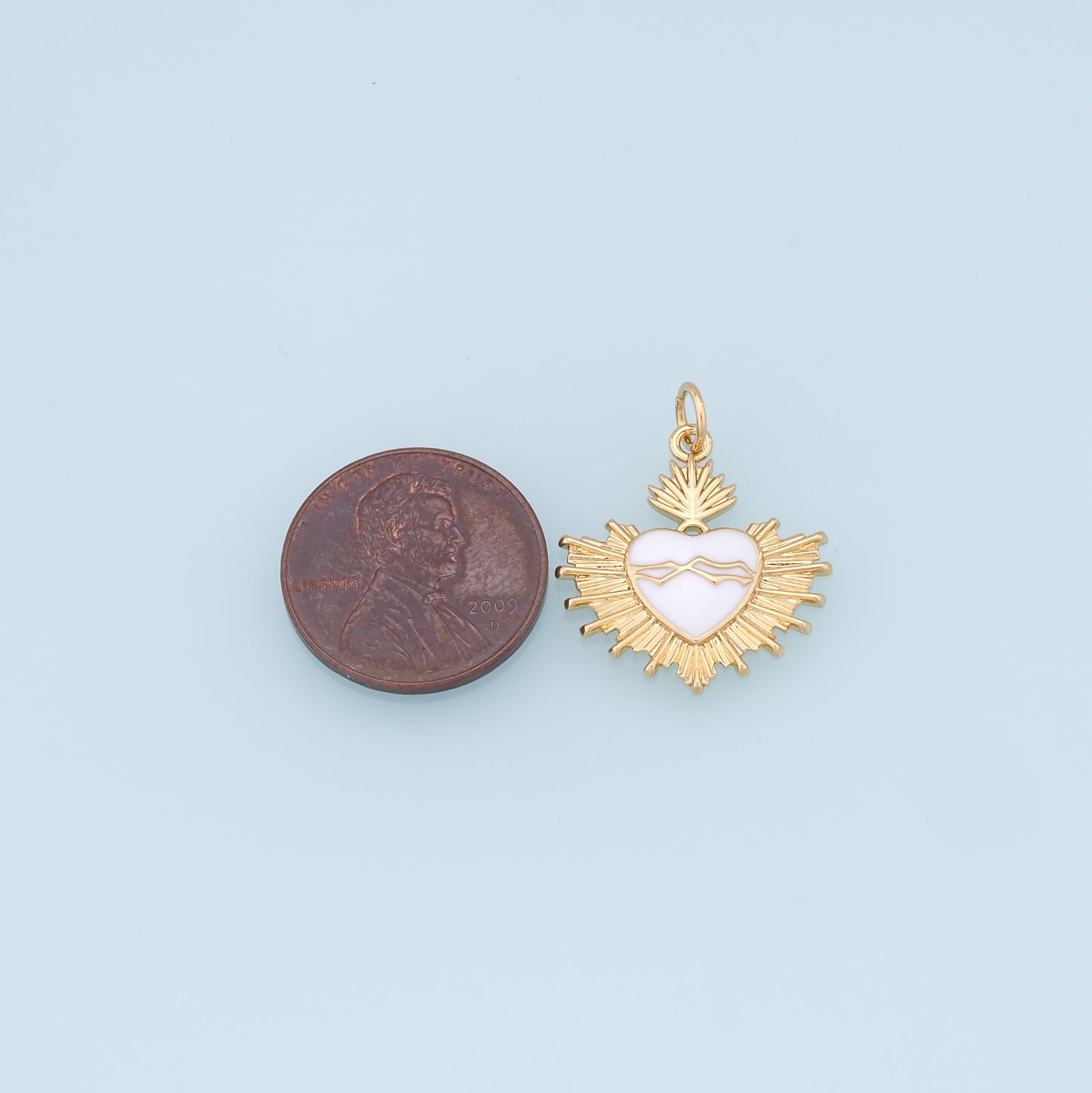Gold Heart Charms,18K Gold Filled Heart Pendant,Heart Charm Bracelet Necklace for DIY Jewelry Making Supply