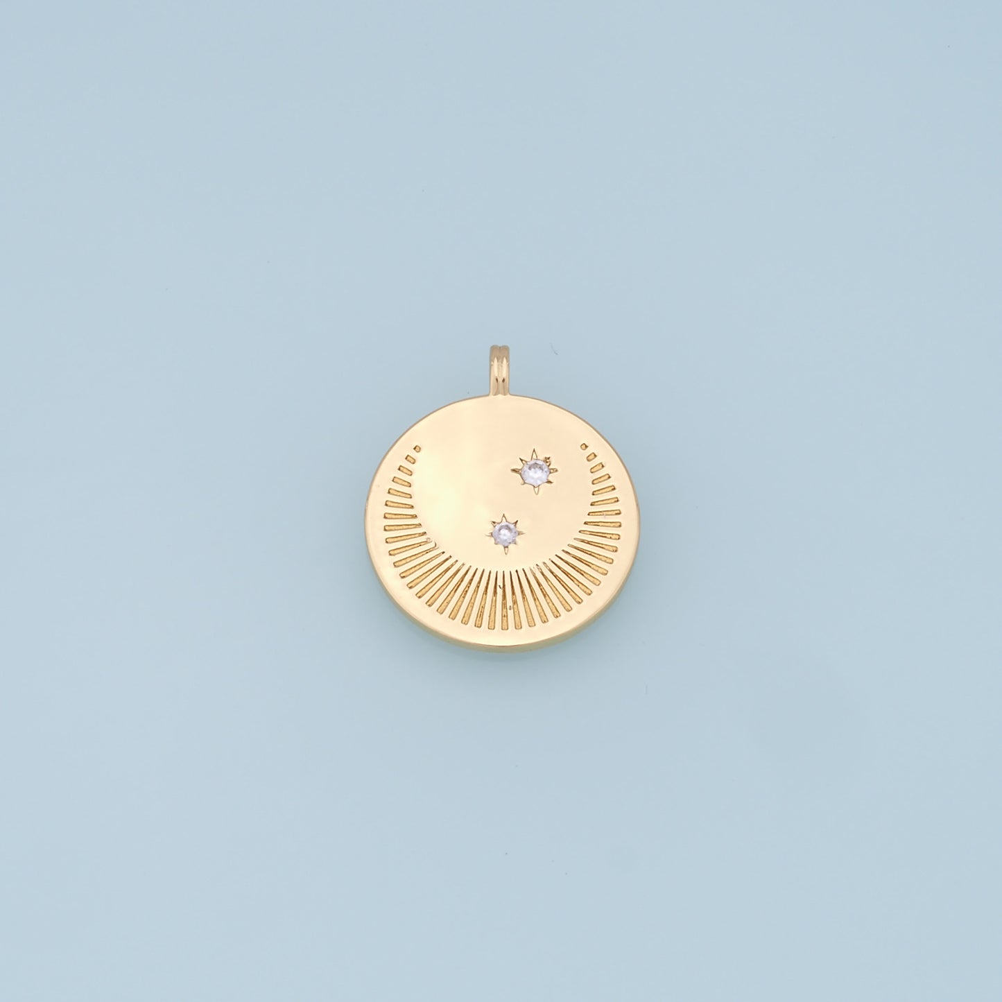 Gold Moon Star Charms,18K Gold Filled CZ Sun Pendant,Celestial Charm Bracelet Necklace for DIY Jewelry Making Supply