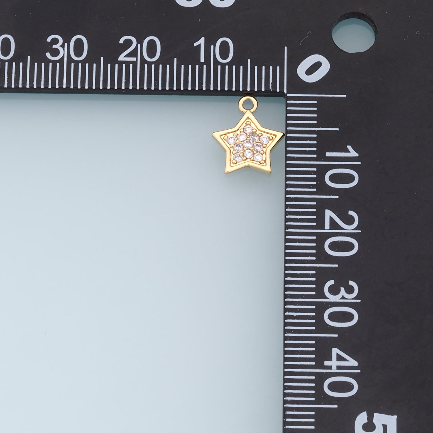 18K Gold Filled Star Pendant,CZ Micro Pave Star Charm Bracelet Necklace for DIY Jewelry Making Supply