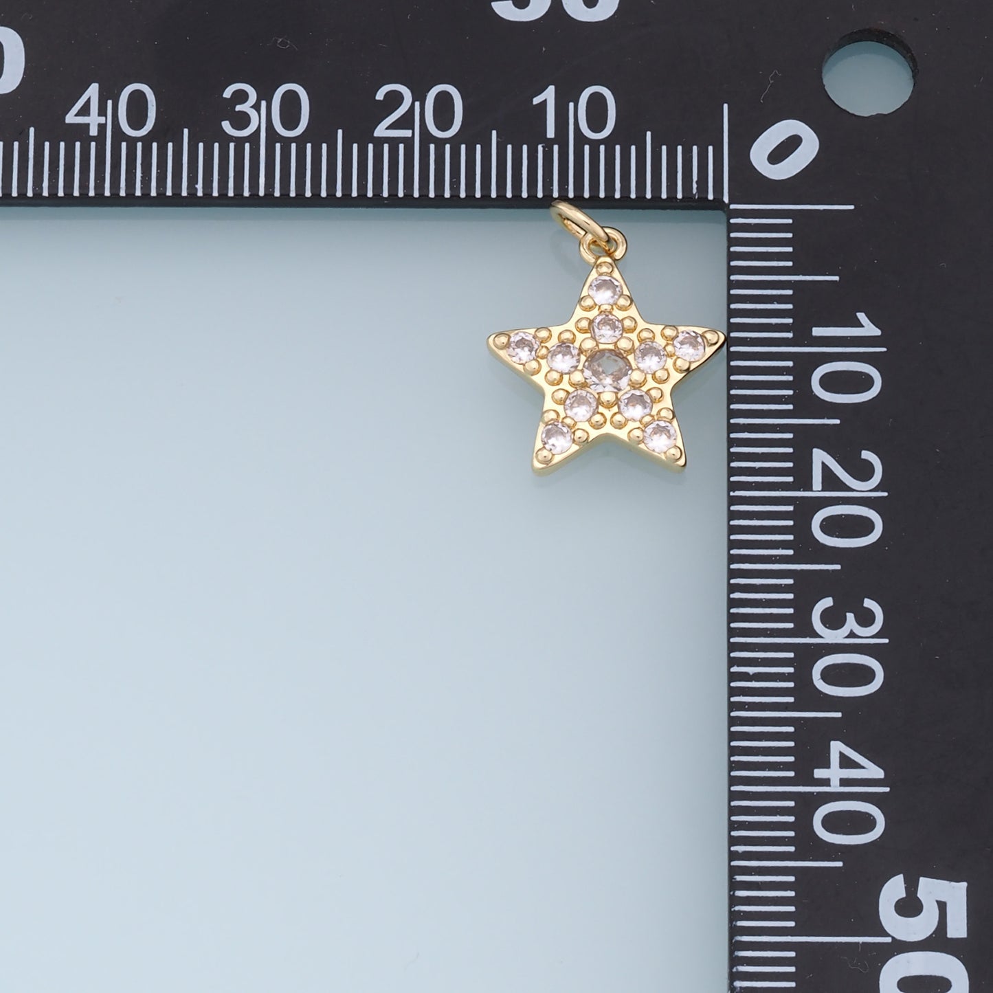 18K Gold Filled Star Pendant,CZ Micro Pave Star Charm Bracelet Necklace for DIY Jewelry Making Supply