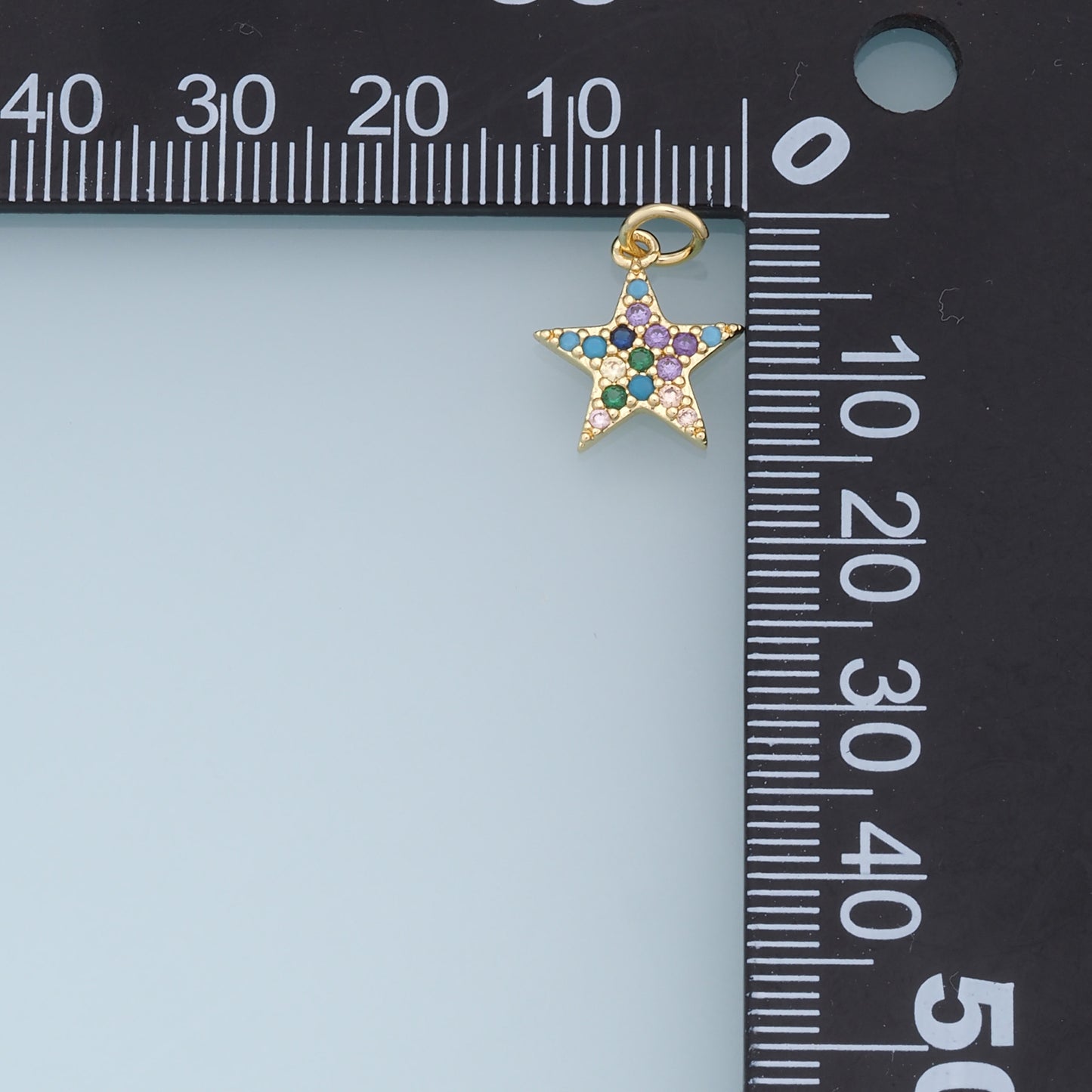 18K Gold Filled Star Pendant,CZ Micro Pave Star Charm Bracelet Necklace for DIY Jewelry Making Supply