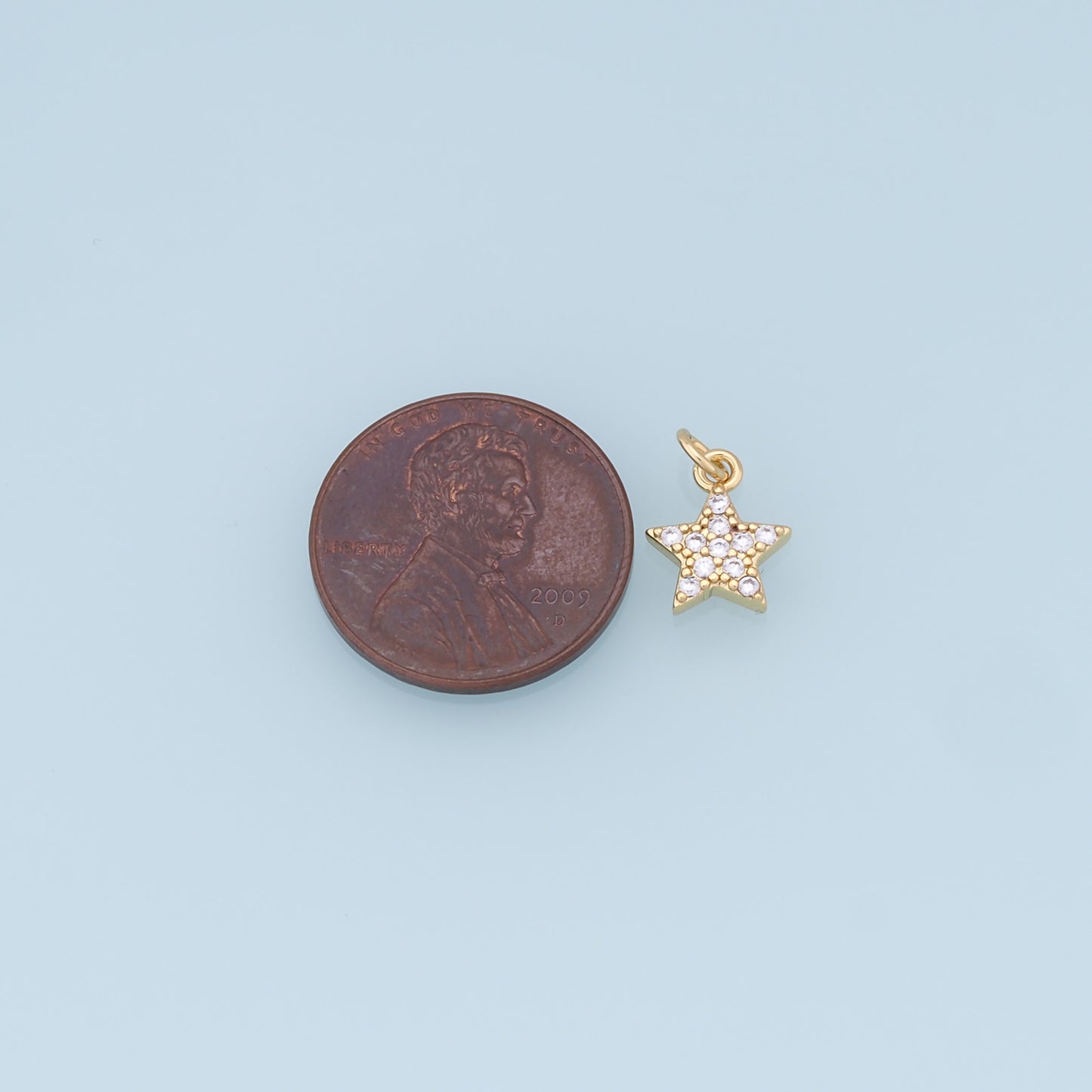 18K Gold Filled Star Pendant,CZ Micro Pave Star Charm Bracelet Necklace for DIY Jewelry Making Supply