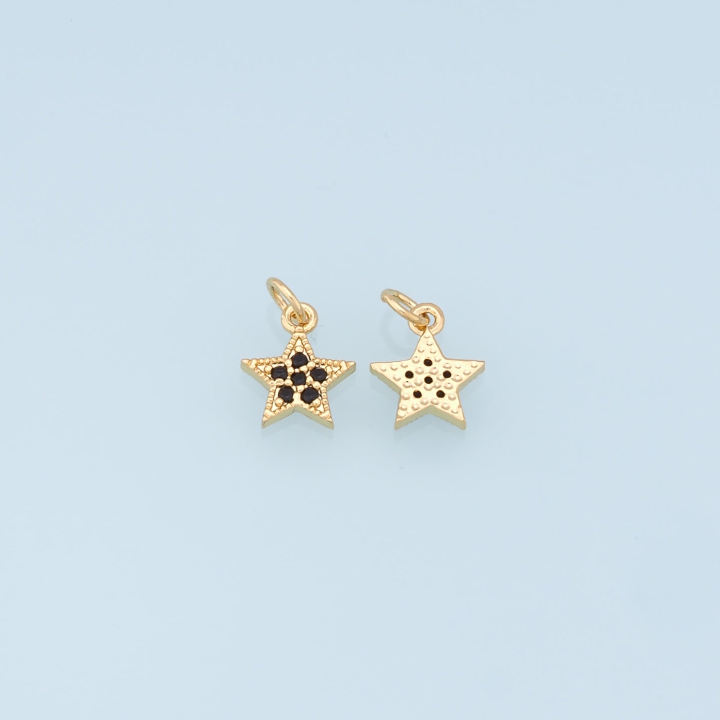 18K Gold Filled Star Pendant,CZ Micro Pave Star Charm Bracelet Necklace for DIY Jewelry Making Supply