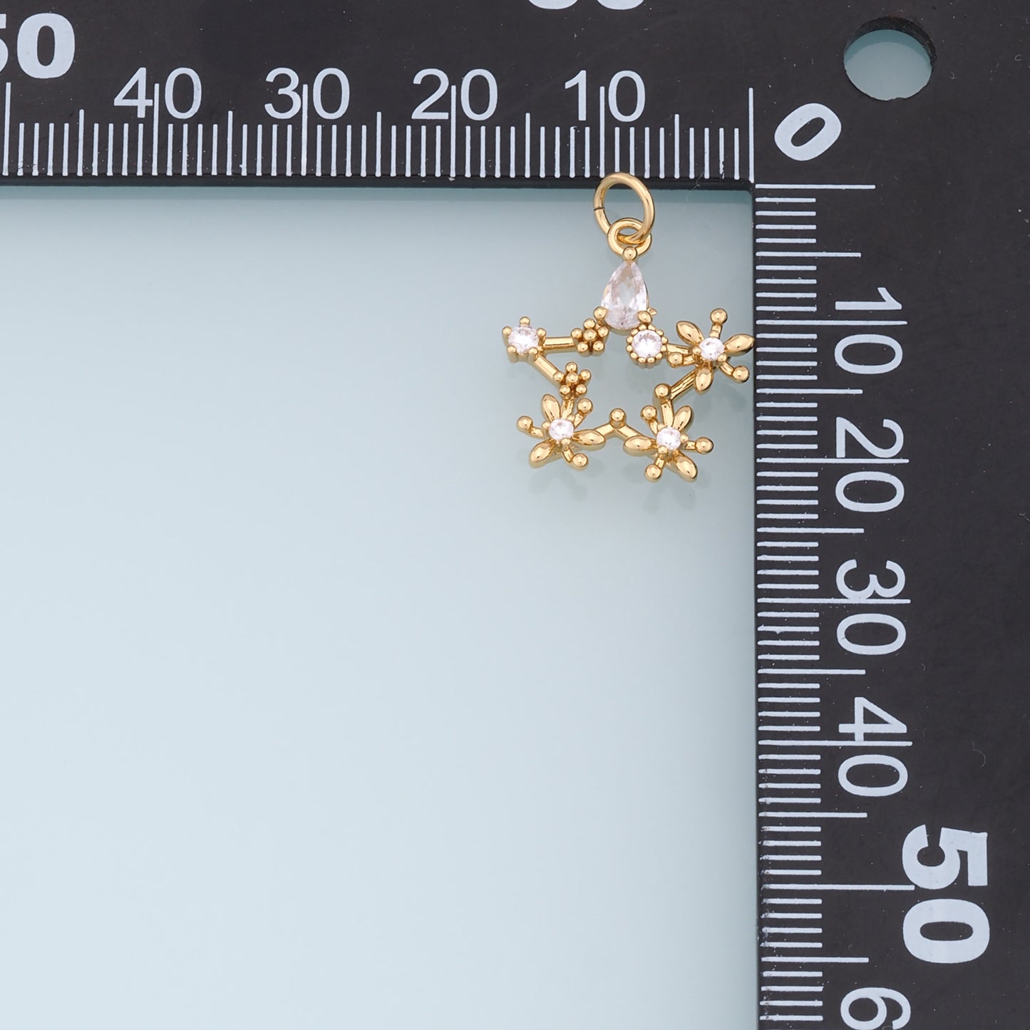 18K Gold Filled Star Pendant,CZ Micro Pave Star Charm Bracelet Necklace for DIY Jewelry Making Supply