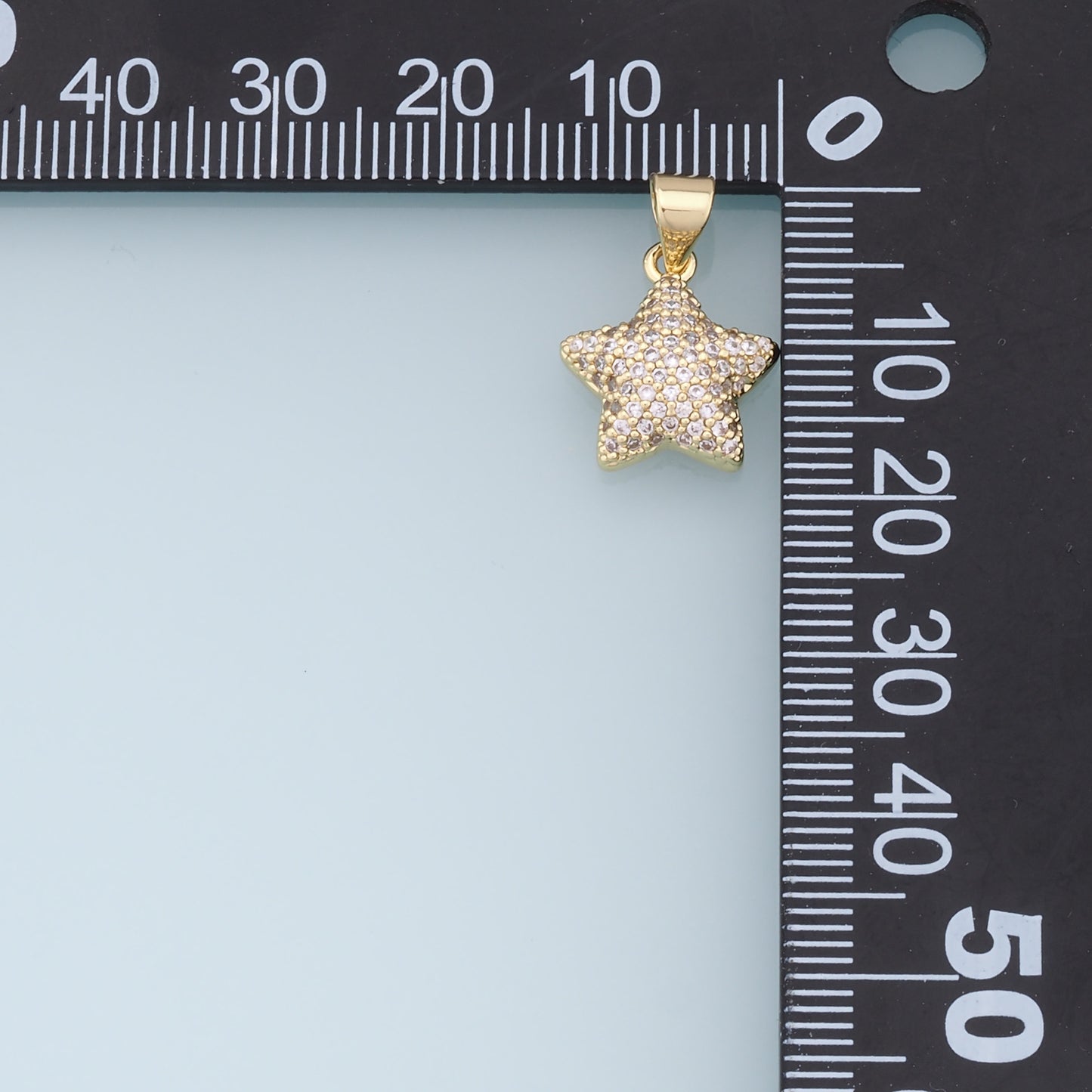 18K Gold Filled Star Pendant,CZ Micro Pave Star Charm Bracelet Necklace for DIY Jewelry Making Supply