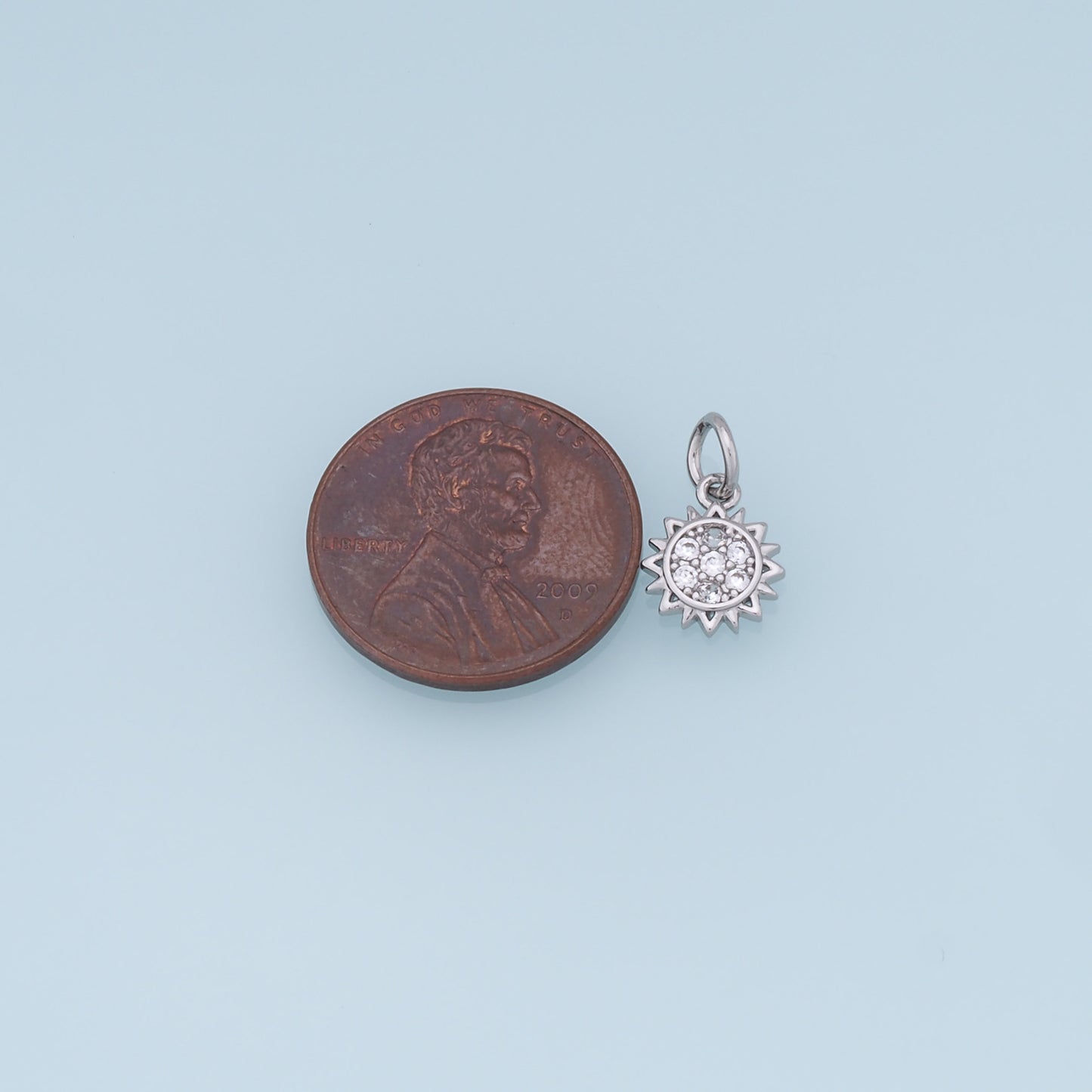 Gold CZ Sun Charms,18K Gold Filled Sun Pendant,celestial Charm Bracelet Necklace for DIY Jewelry Making Supply