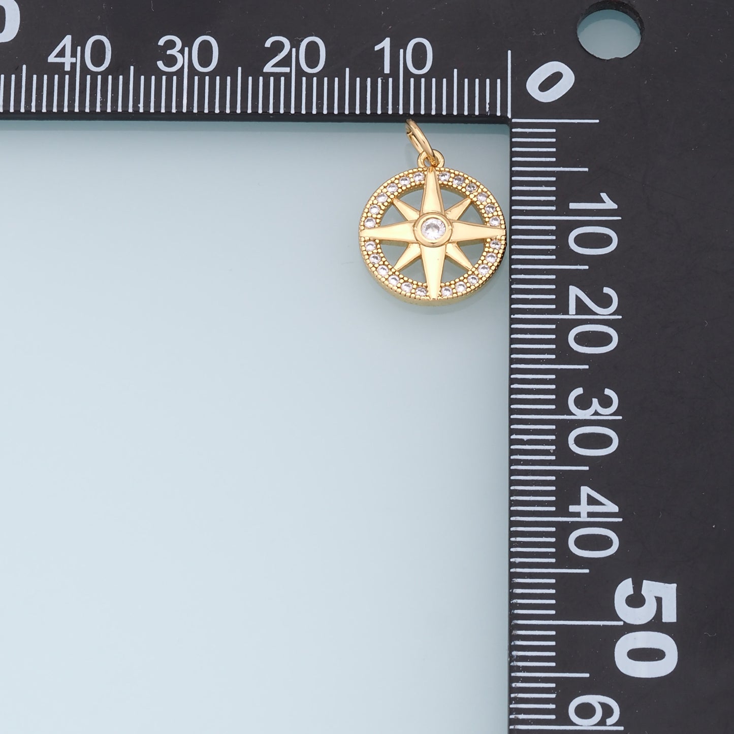 Gold Star Charms,18K Gold Filled Starburst Pendant,CZ North Star Charm Bracelet Necklace for DIY Jewelry Making Supply