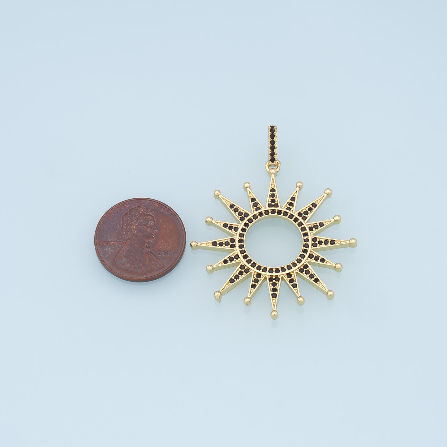 Gold CZ Sun Charms,18K Gold Filled Sun Pendant,celestial Charm Bracelet Necklace for DIY Jewelry Making Supply