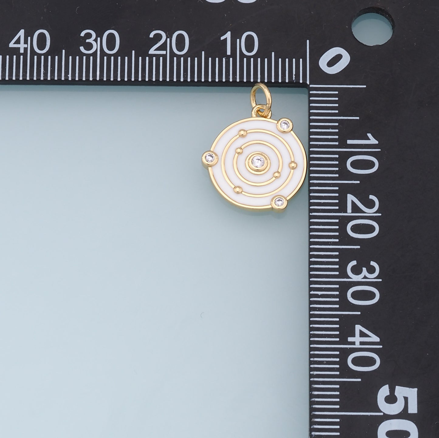 Gold Round Space Charms,18K Gold Filled Enamel Space Pendant,Space Charm Bracelet Necklace for DIY Jewelry Making Supply
