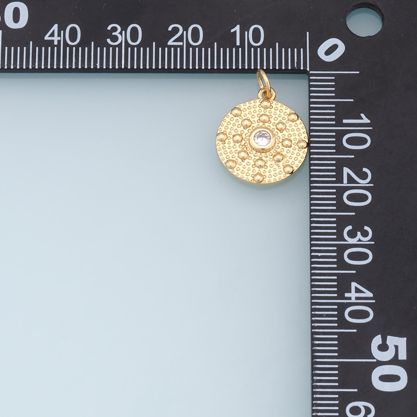 18K Gold Filled Evil Eye Pendant,Round Evil Eye Charm Bracelet Necklace for DIY Jewelry Making Supply