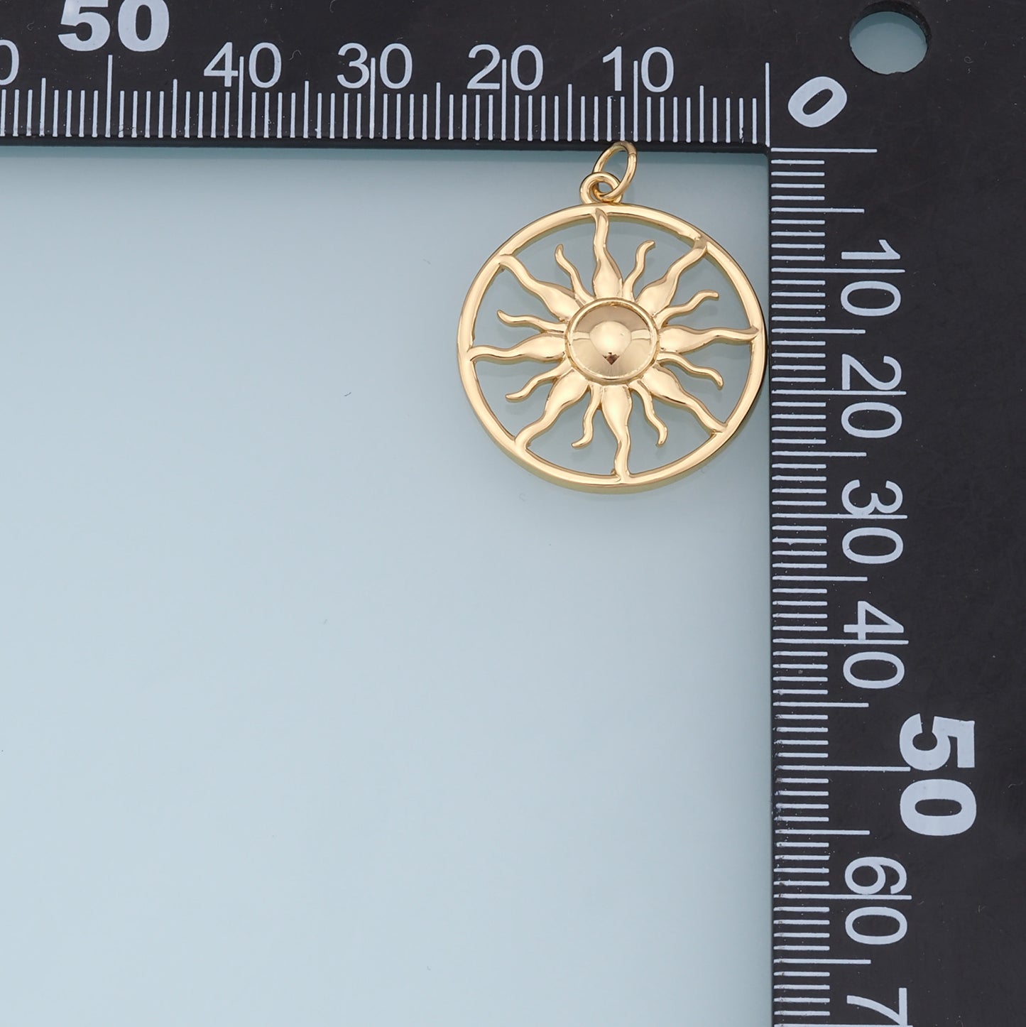 Gold Sun Charms,18K Gold Filled Round Pendant,Celestial Charm Bracelet Necklace for DIY Jewelry Making Supply