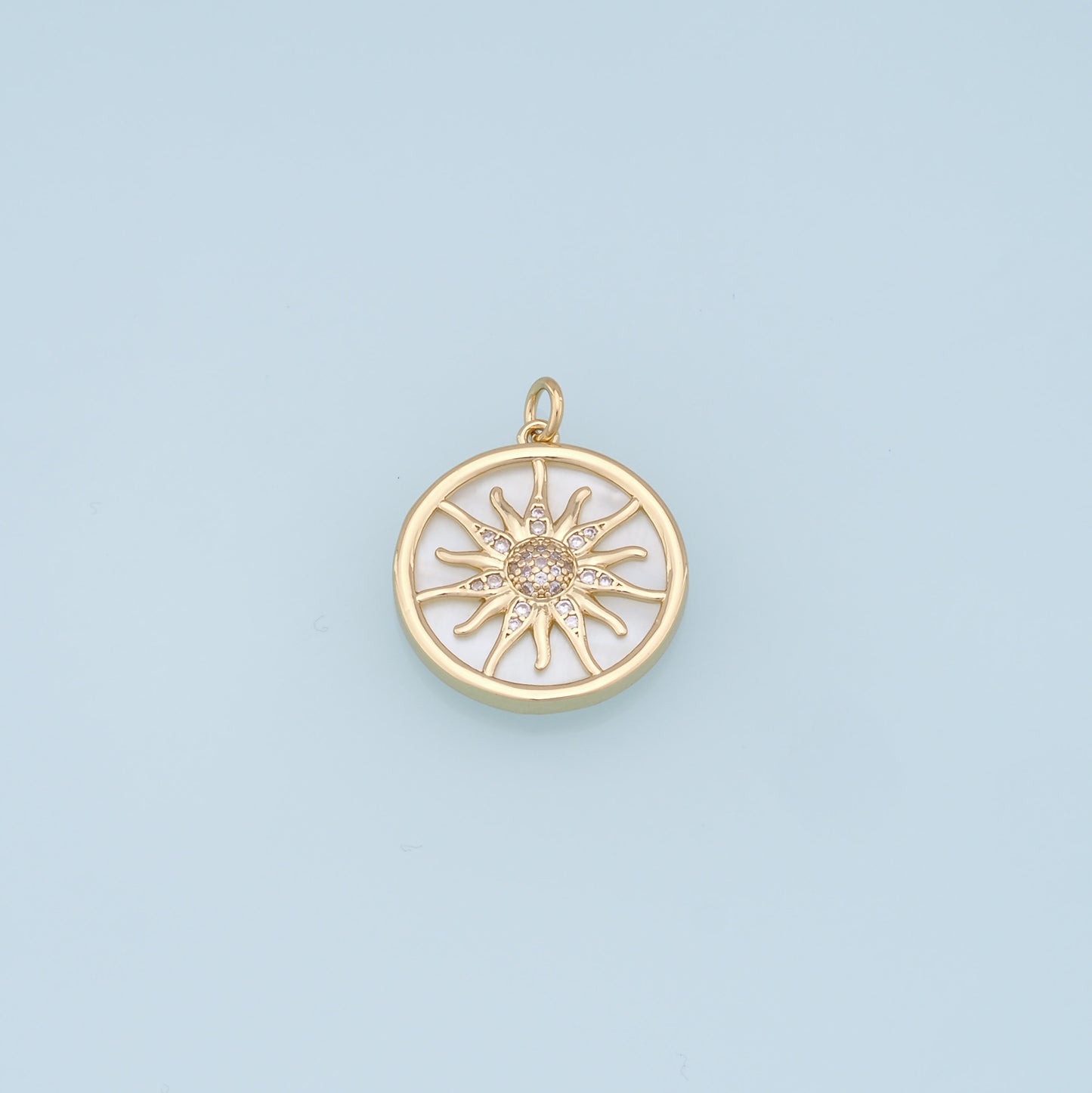 Gold Sun Charms,18K Gold Filled Sun Pendant,celestial Charm Bracelet Necklace for DIY Jewelry Making Supply