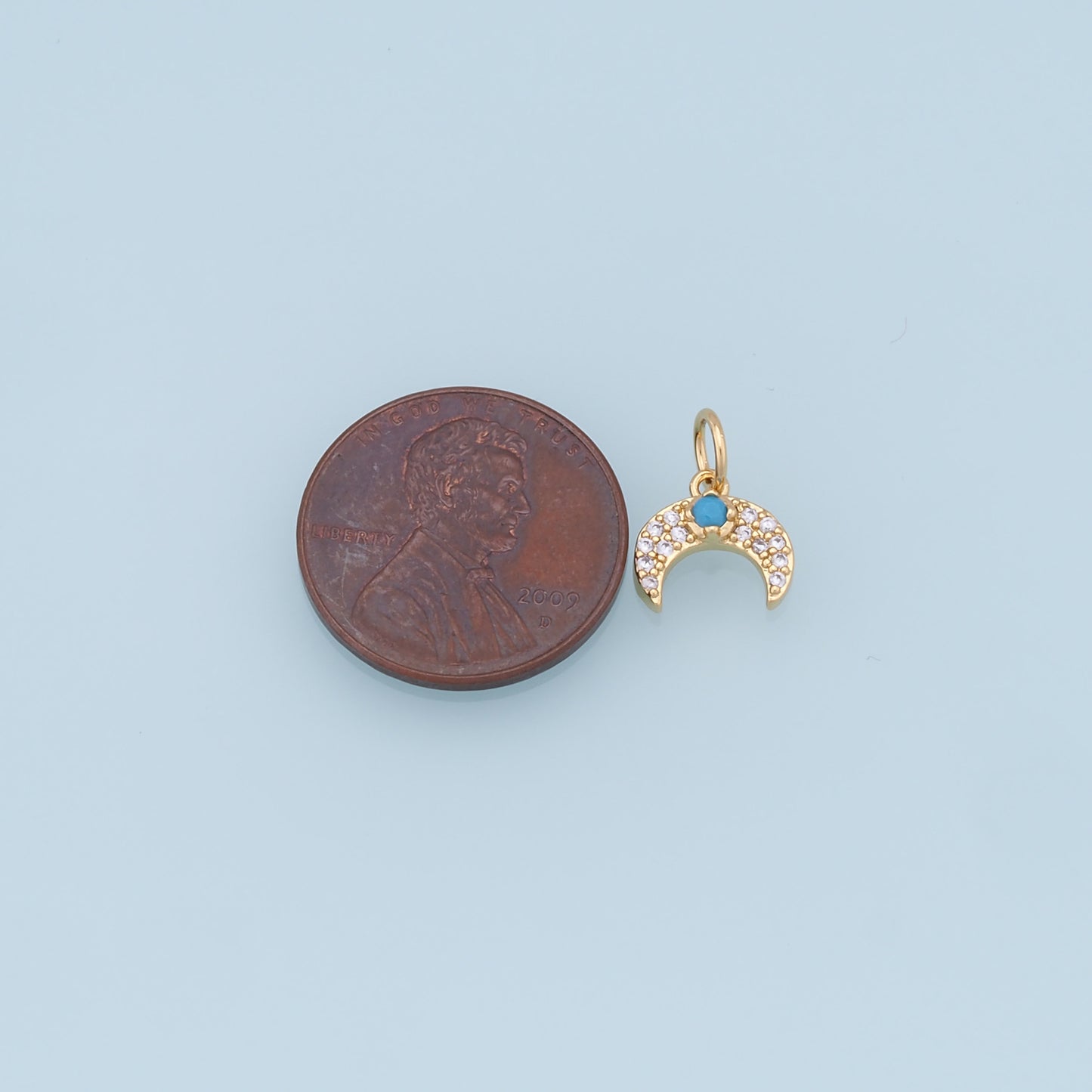 Gold Moon Charms,18K Gold Filled Moon Pendant,CZ Micro Pave Star Charm Bracelet Necklace for DIY Jewelry Making Supply