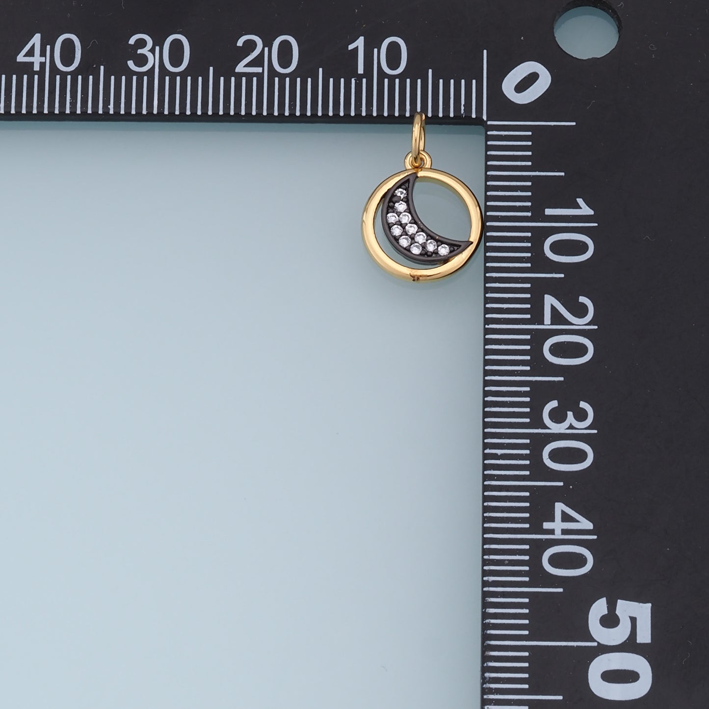 Gold Moon Charms,18K Gold Filled Moon Pendant,CZ Micro Pave Star Charm Bracelet Necklace for DIY Jewelry Making Supply