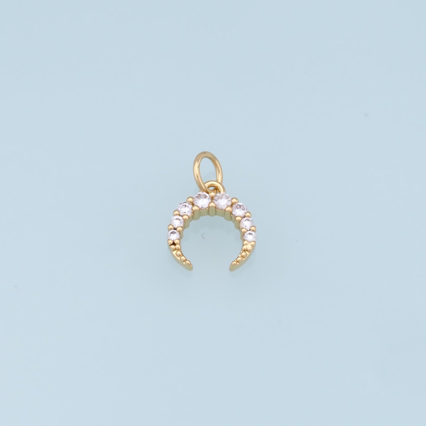 Gold Moon Charms,18K Gold Filled Moon Pendant,CZ Micro Pave Star Charm Bracelet Necklace for DIY Jewelry Making Supply