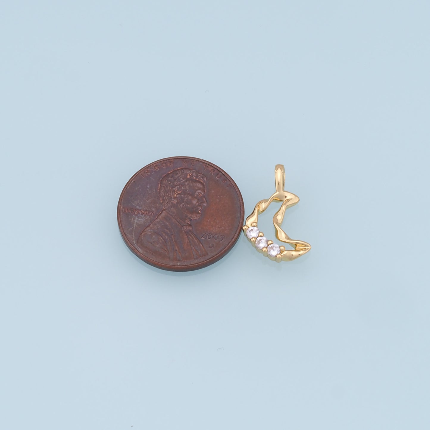 Gold Moon Charms,18K Gold Filled Moon Pendant,CZ Micro Pave Star Charm Bracelet Necklace for DIY Jewelry Making Supply