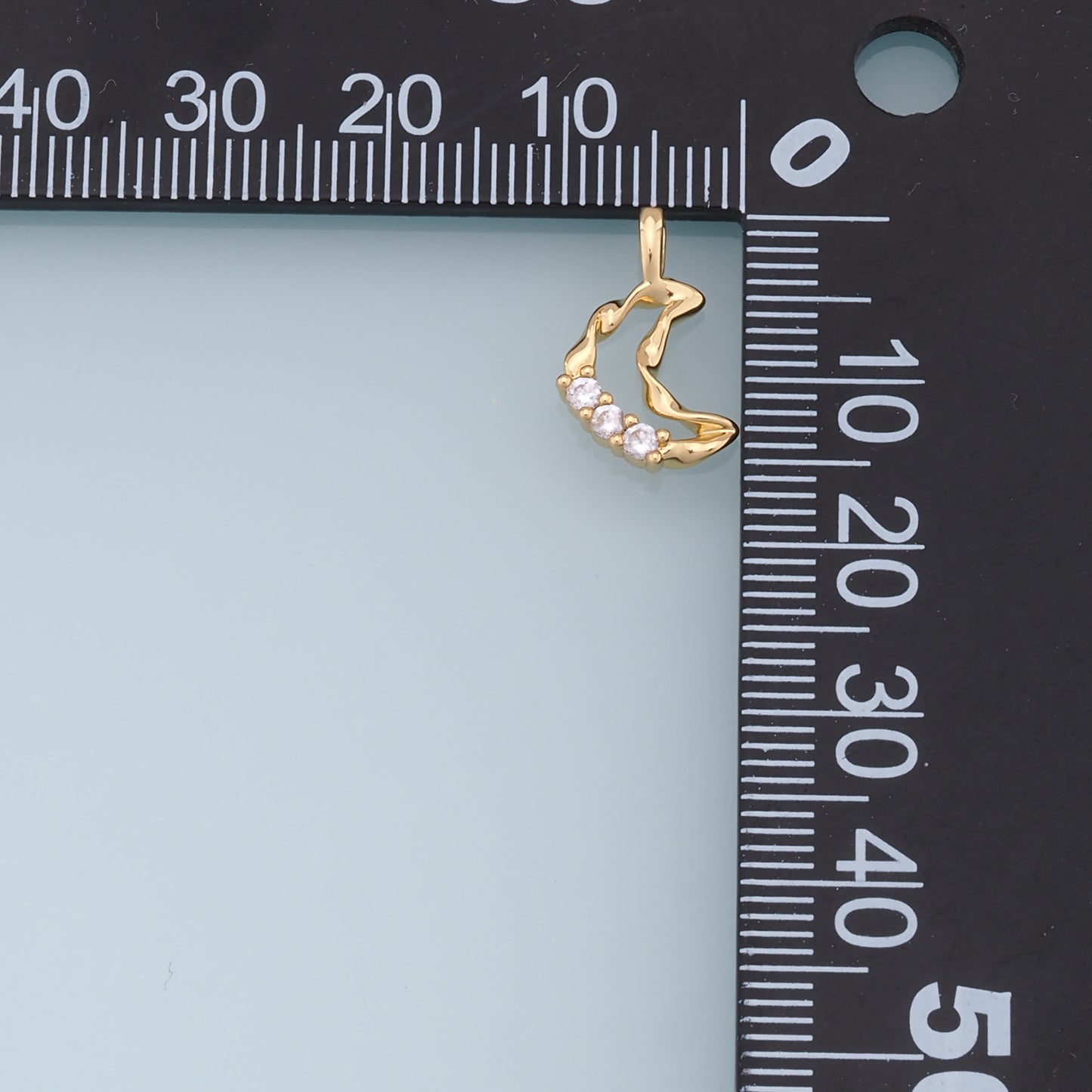 Gold Moon Charms,18K Gold Filled Moon Pendant,CZ Micro Pave Star Charm Bracelet Necklace for DIY Jewelry Making Supply