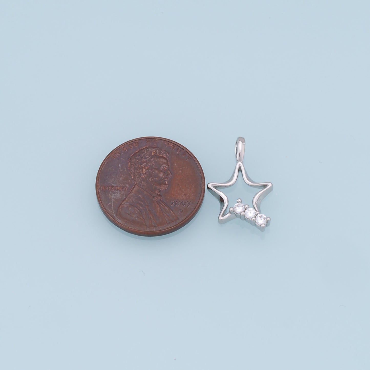 18K Gold Filled Star Pendant,CZ Micro Pave Star Charm Bracelet Necklace for DIY Jewelry Making Supply