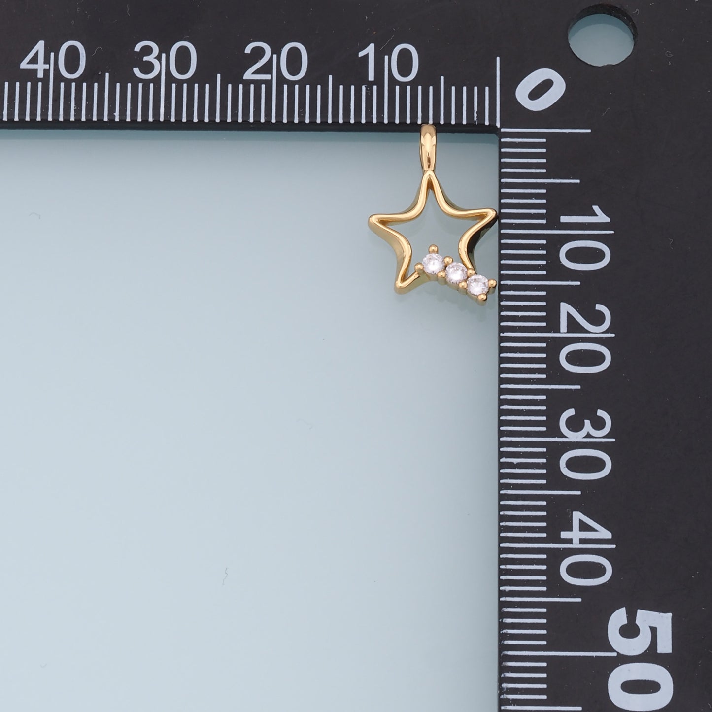 18K Gold Filled Star Pendant,CZ Micro Pave Star Charm Bracelet Necklace for DIY Jewelry Making Supply