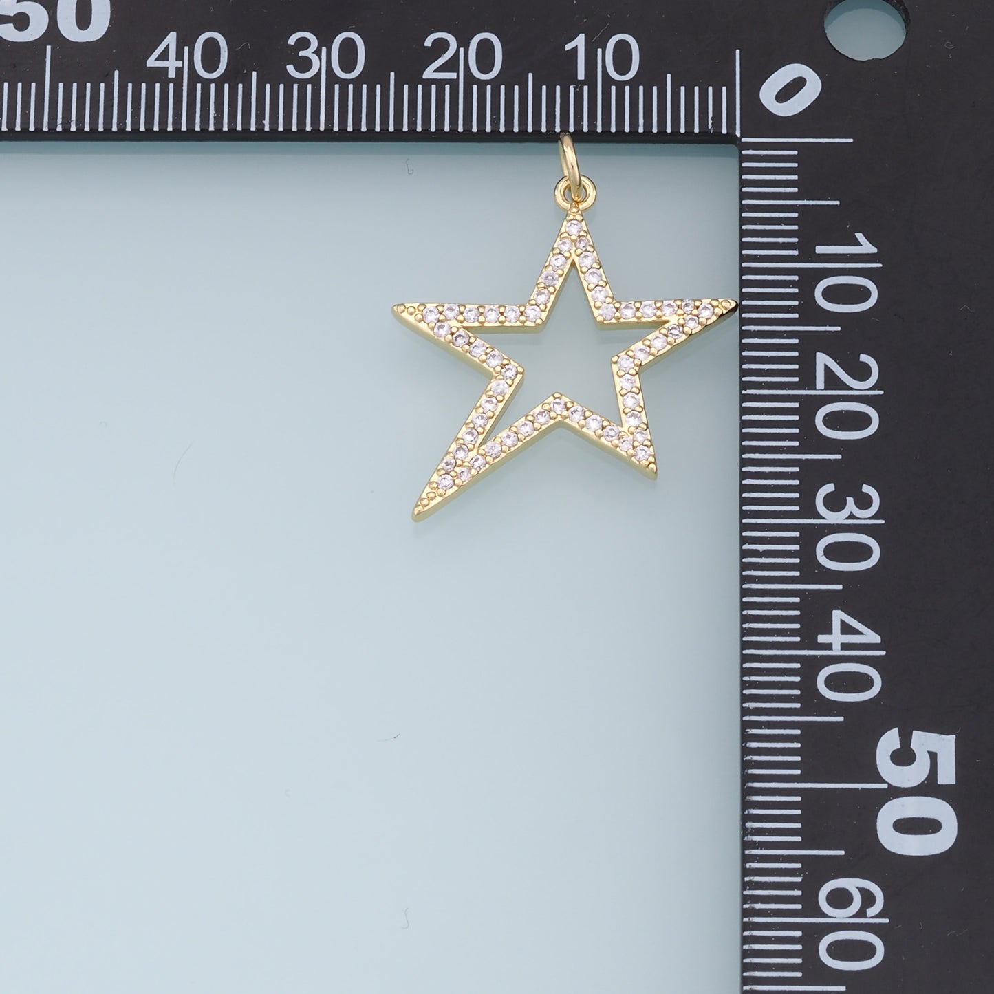 18K Gold Filled Star Pendant,CZ Micro Pave Star Charm Bracelet Necklace for DIY Jewelry Making Supply