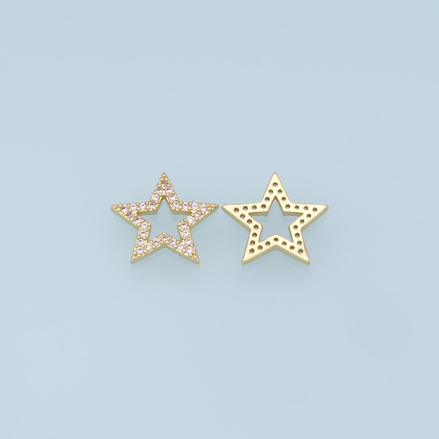 18K Gold Filled Star Pendant,CZ Micro Pave Star Charm Bracelet Necklace for DIY Jewelry Making Supply