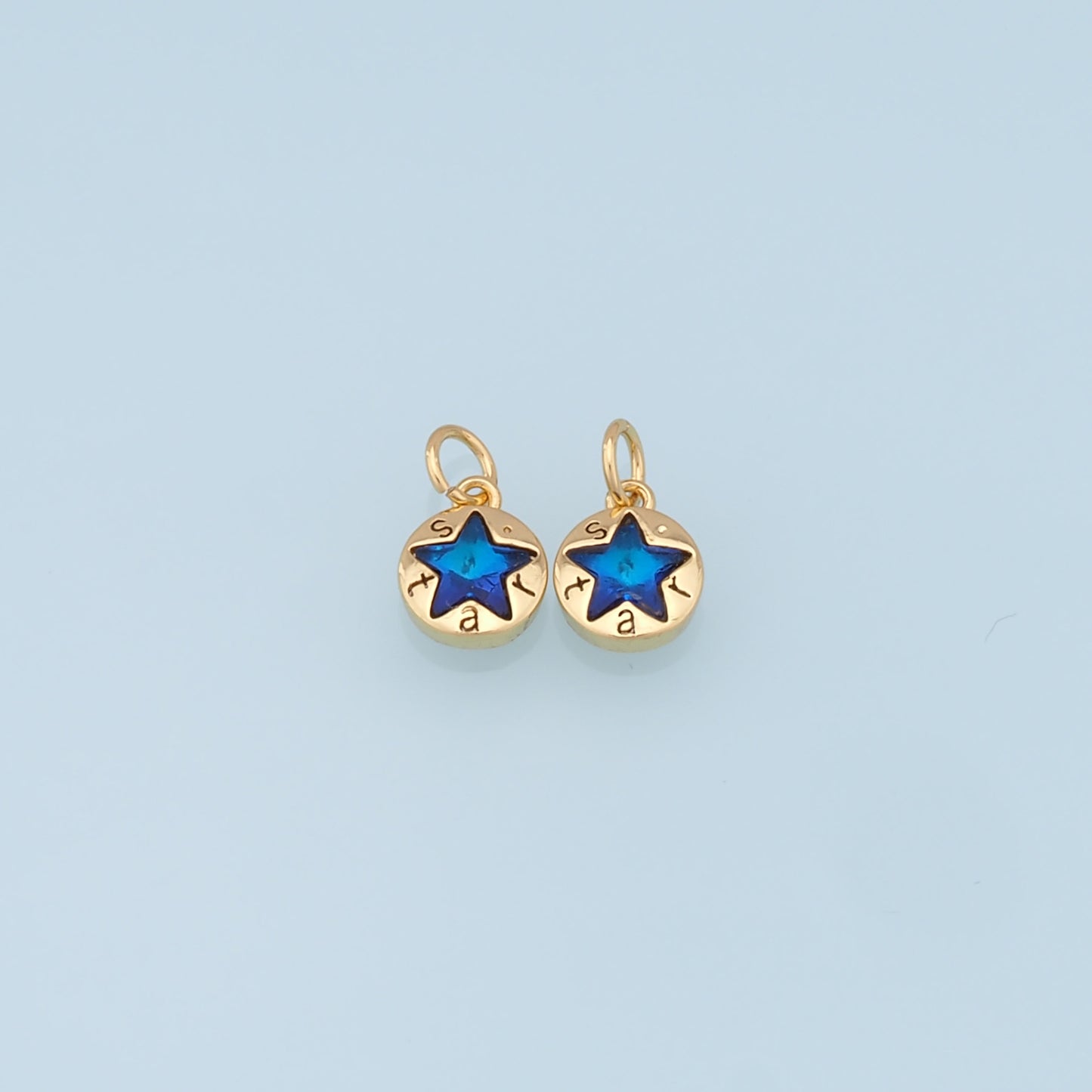 Gold Star Charms,18K Gold Filled Star Pendant,Star Charm Bracelet Necklace for DIY Jewelry Making Supply