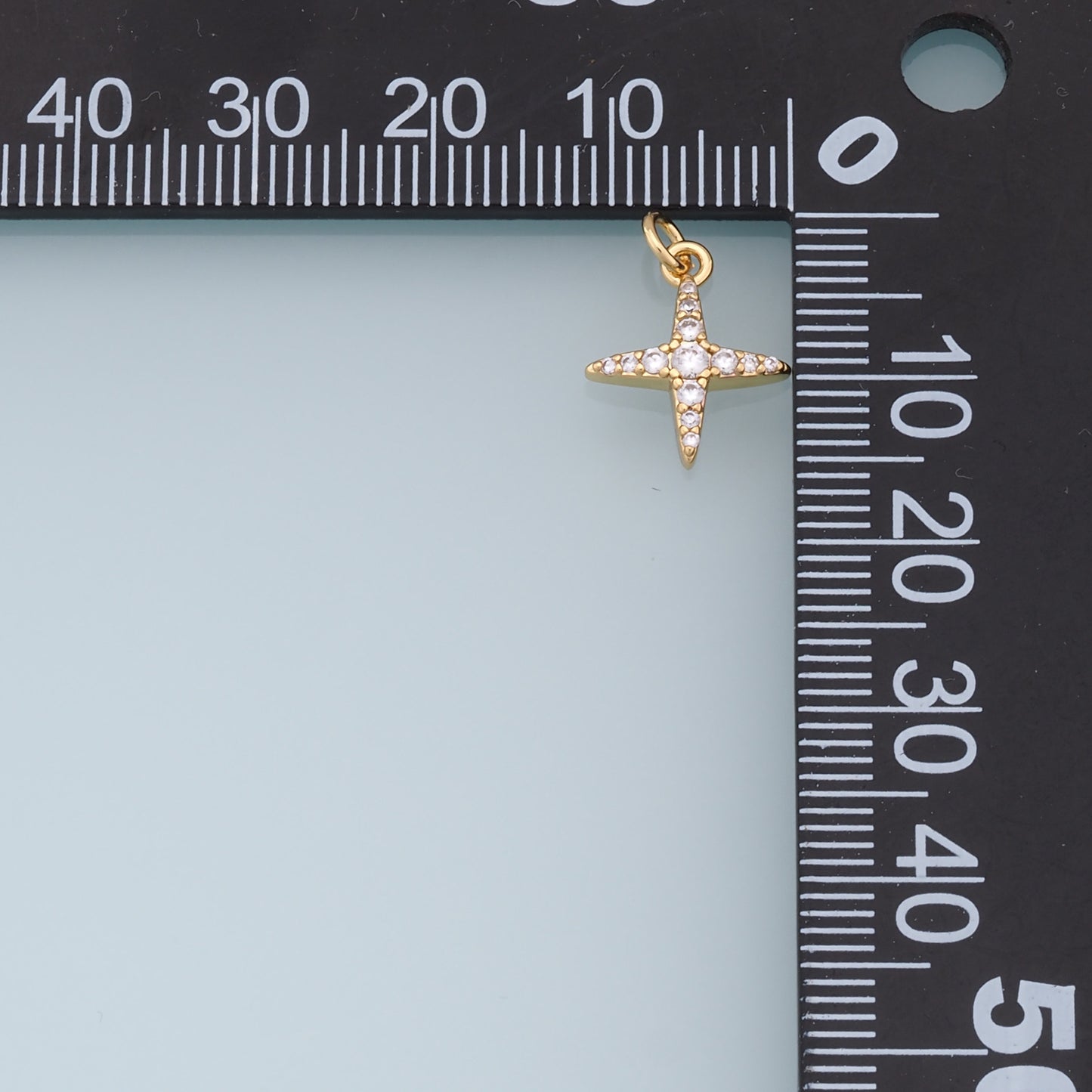 Gold Star Charms,18K Gold Filled Starburst Pendant,CZ Black North Star Charm Bracelet Necklace for DIY Jewelry Making Supply