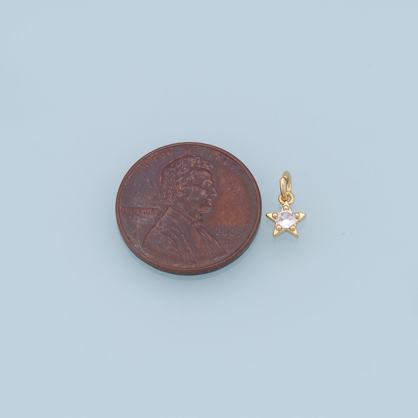 18K Gold Filled Star Pendant,CZ Star Charm Bracelet Necklace for DIY Jewelry Making Supply