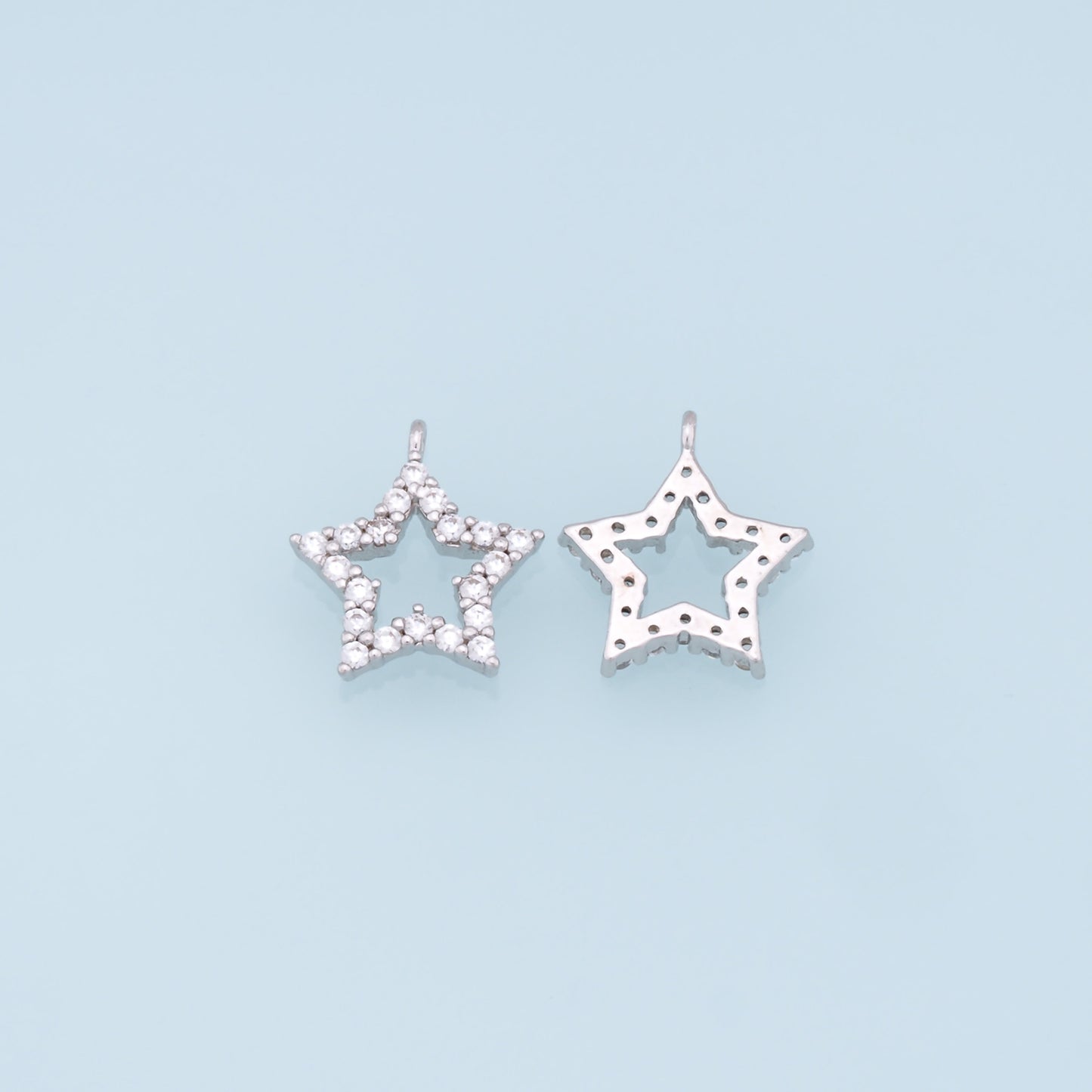 18K Gold Filled Star Pendant,CZ Star Charm Bracelet Necklace for DIY Jewelry Making Supply