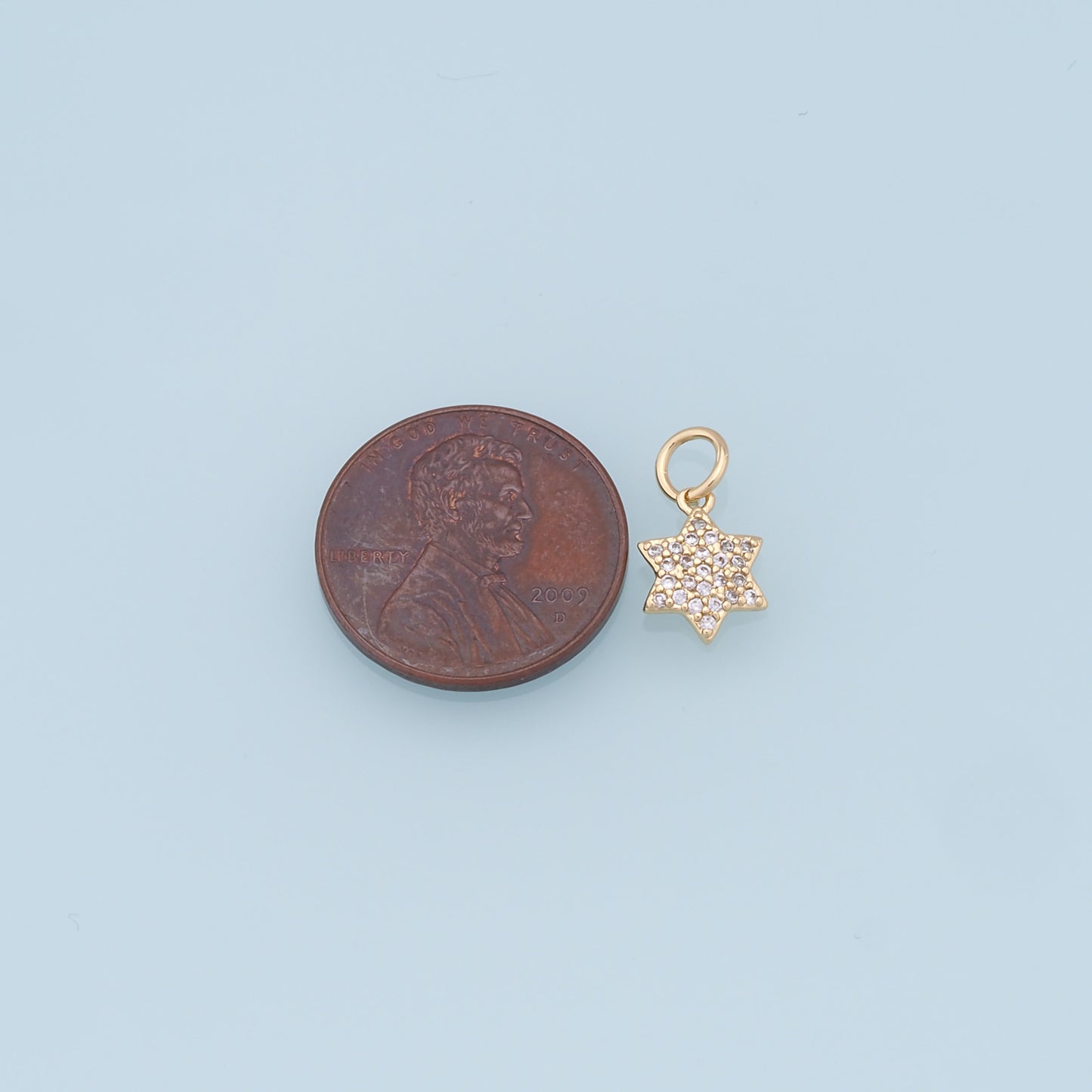 18K Gold Filled Star Pendant,CZ Star Charm Bracelet Necklace for DIY Jewelry Making Supply