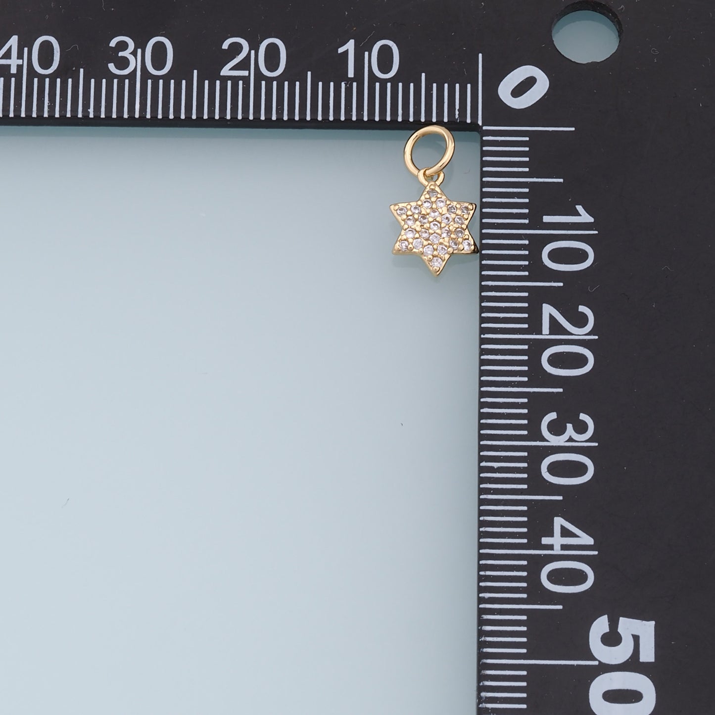18K Gold Filled Star Pendant,CZ Star Charm Bracelet Necklace for DIY Jewelry Making Supply