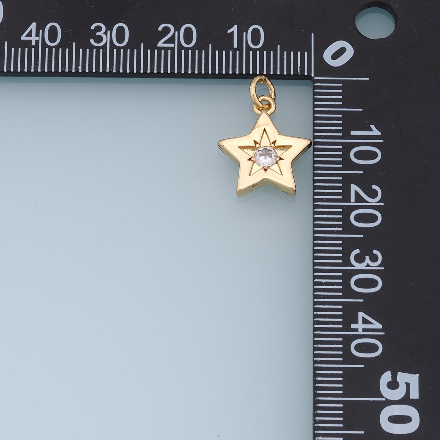18K Gold Filled Star Pendant,CZ Star Charm Bracelet Necklace for DIY Jewelry Making Supply