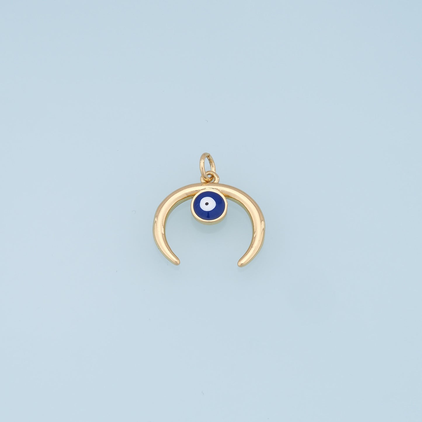 Gold Moon Evil Eye Charms,18K Gold Filled Moon Pendant,Evil Eye Charm Bracelet Necklace for DIY Jewelry Making Supply