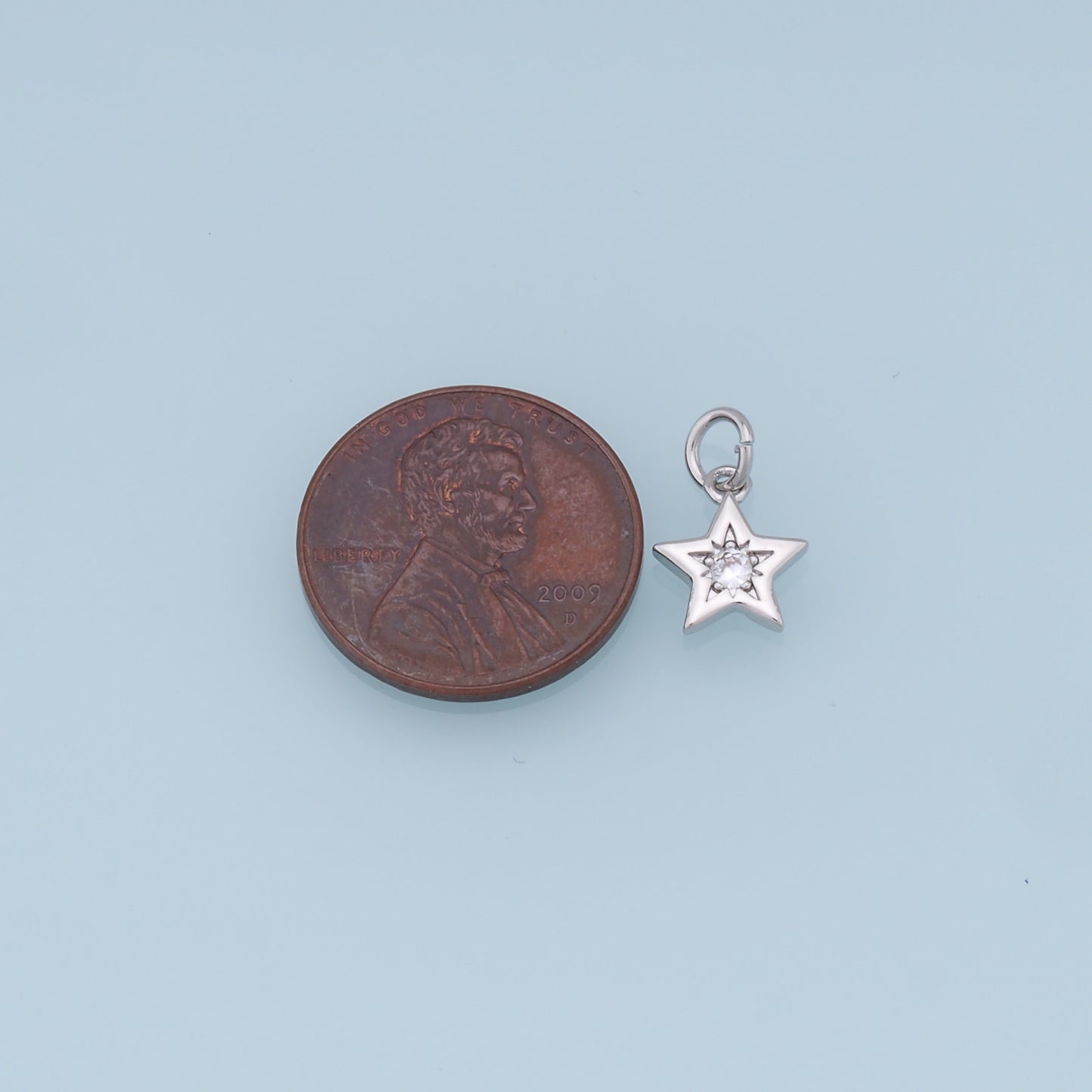 18K Gold Filled Star Pendant,CZ Star Charm Bracelet Necklace for DIY Jewelry Making Supply