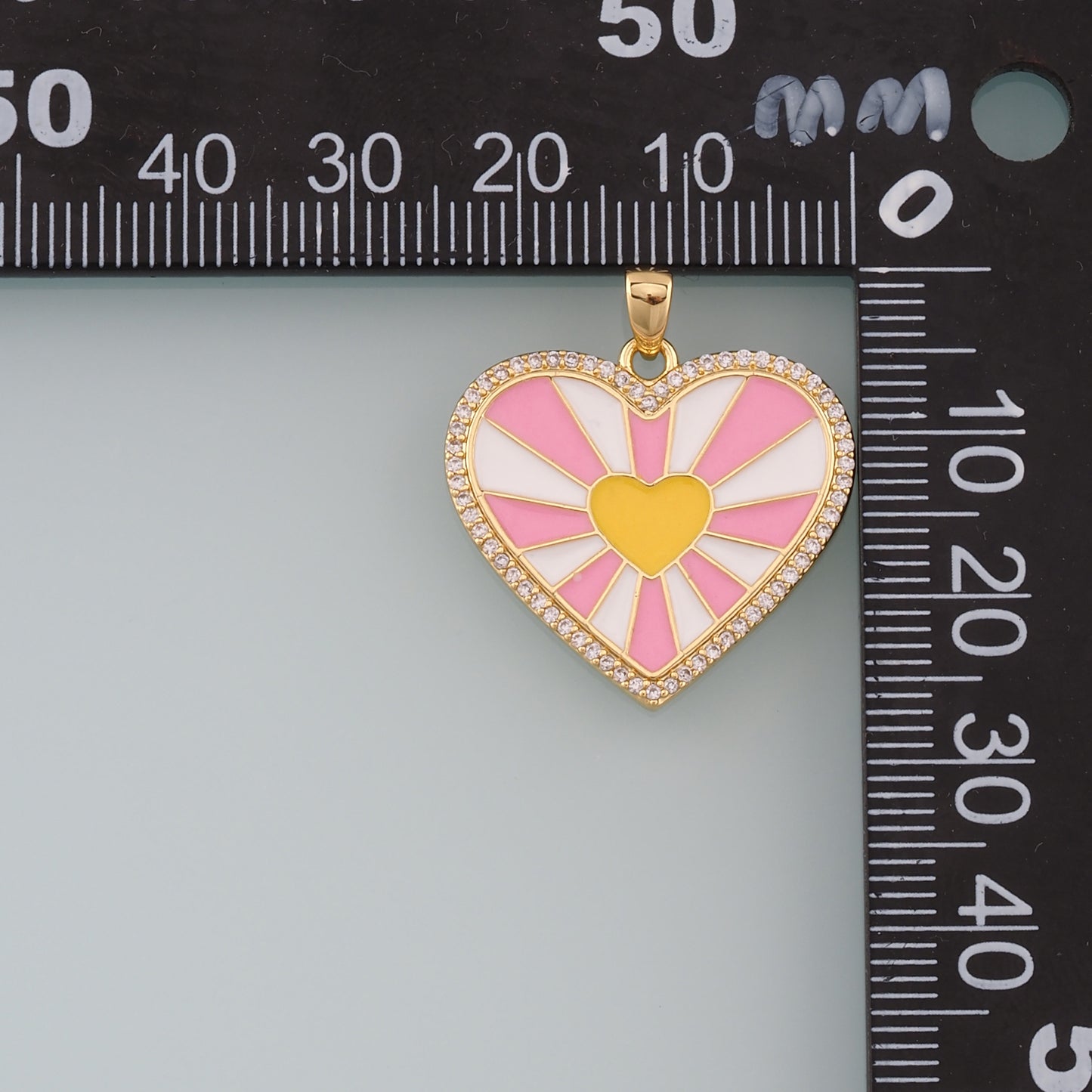 Gold Heart Charms,18K Gold Filled Heart Pendant,Enamel Heart Charm Bracelet Necklace for DIY Jewelry Making Supply