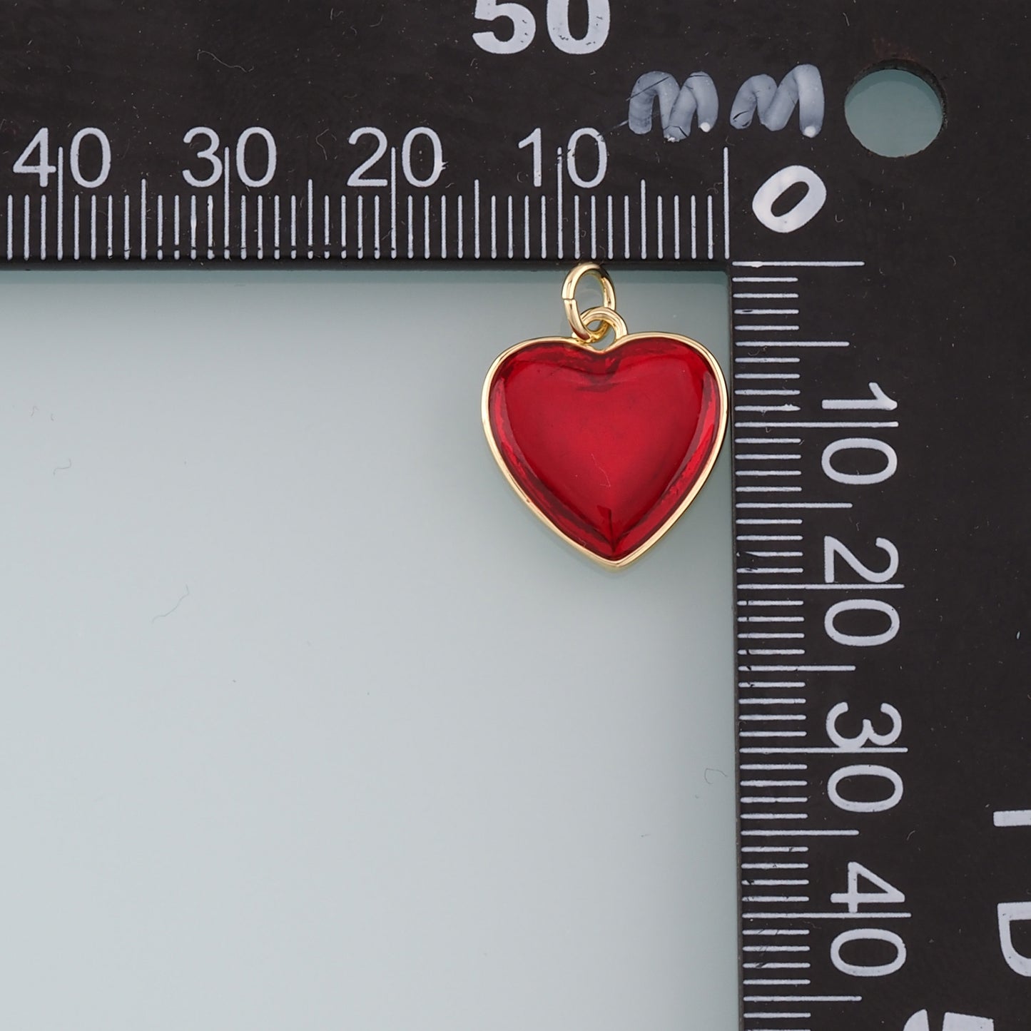 Gold Heart Charms,18K Gold Filled Heart Pendant,Enamel Heart Charm Bracelet Necklace for DIY Jewelry Making Supply