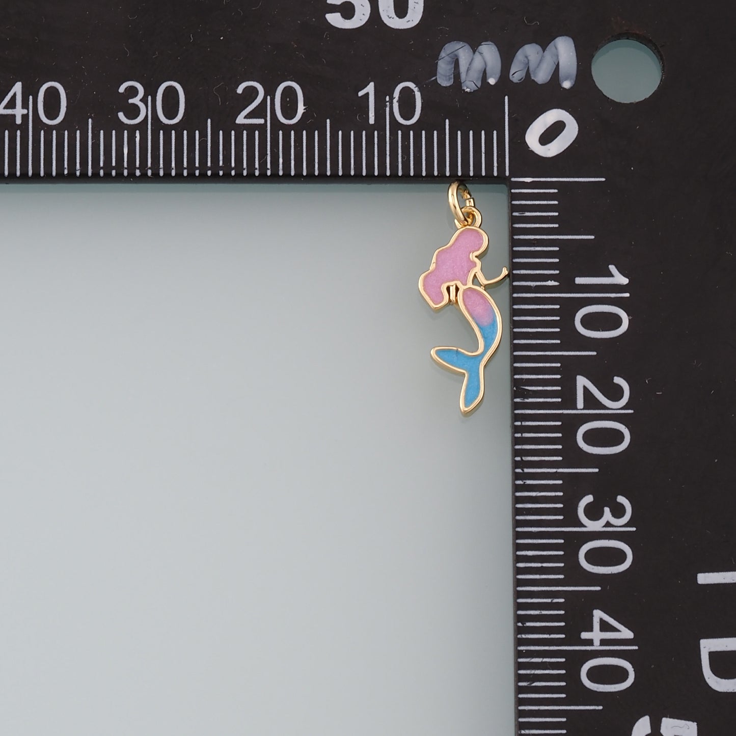 Gold Mermaid Charms,18K Gold Filled Mermaid Pendant,Enamel Mermaid Charm Bracelet Necklace for DIY Jewelry Making Supply