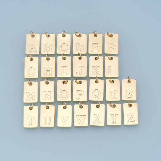 Gold letter Charms,18K Gold Filled letter Pendant,initial Charm Bracelet Necklace for DIY Jewelry Making Supply