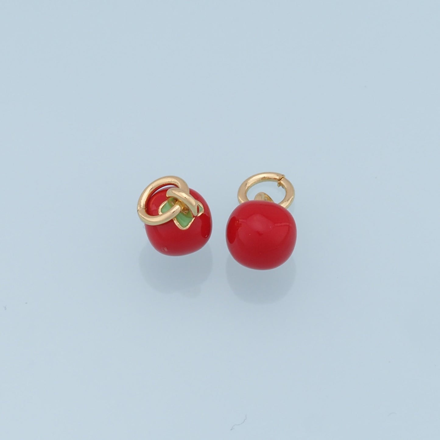 Gold Apple Charms,18K Gold Filled Enamel Apple Pendant,Fruit Charm Bracelet Necklace for DIY Jewelry Making Supply