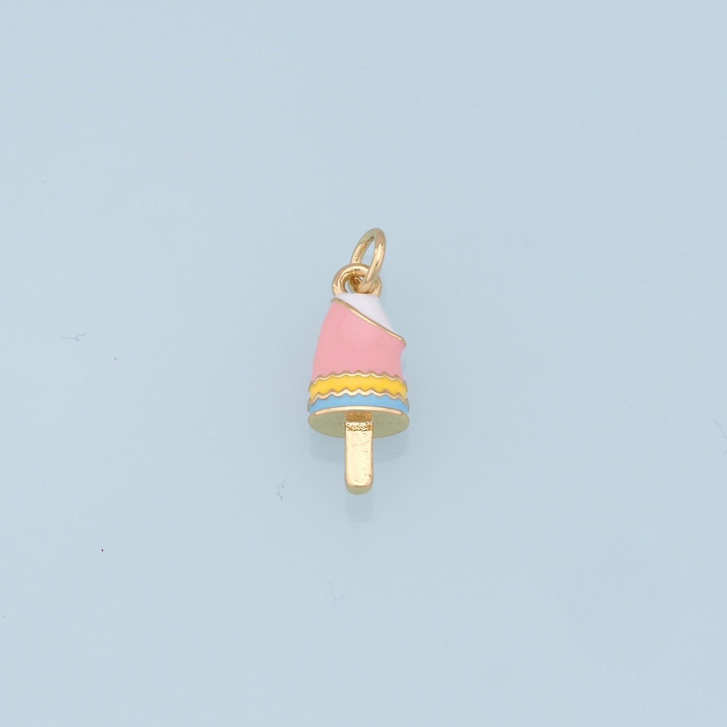 Ice Cream Charms,18K Gold Filled Enamel Ice Cream Pendant,Cute Ice Cream Charm Bracelet Necklace for DIY Jewelry Making Supply