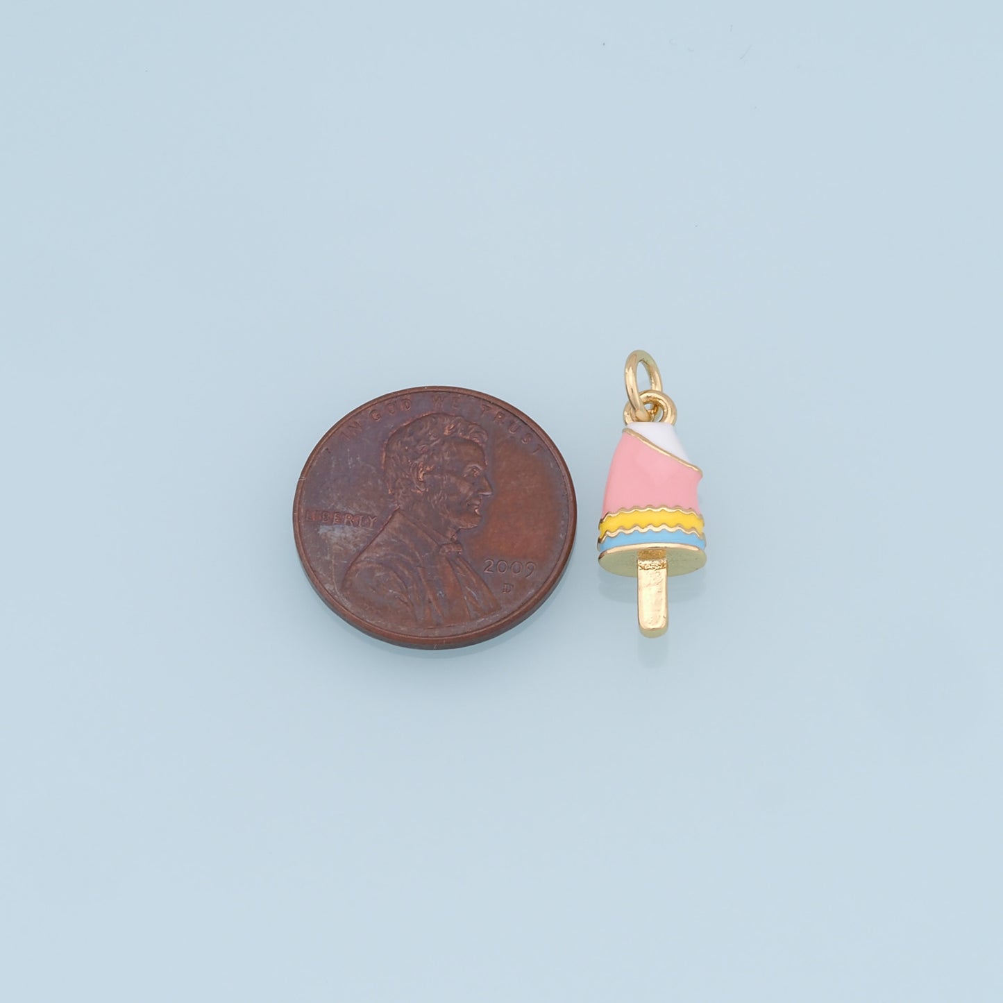 Ice Cream Charms,18K Gold Filled Enamel Ice Cream Pendant,Cute Ice Cream Charm Bracelet Necklace for DIY Jewelry Making Supply